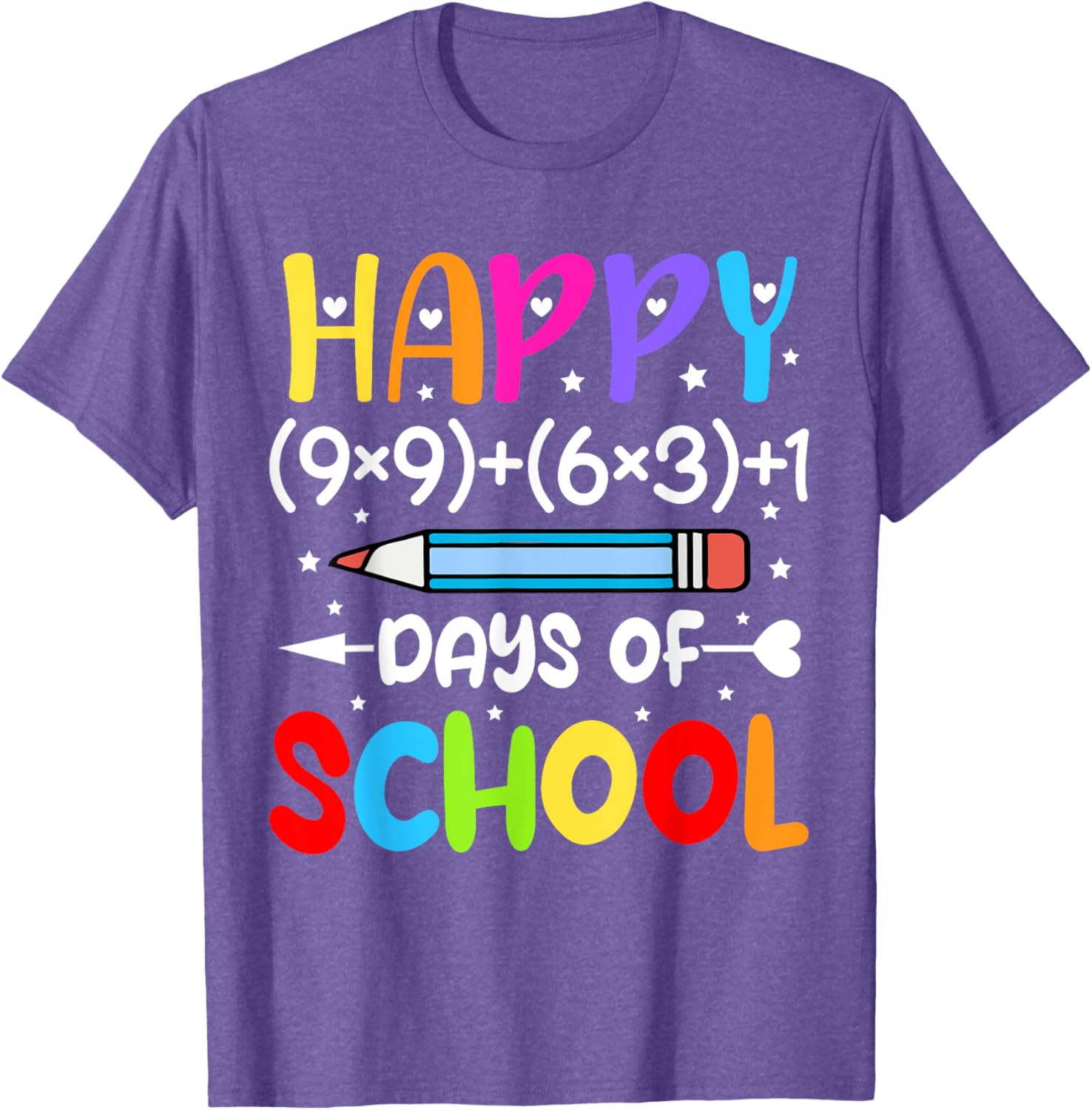 Happy 100th Day of School T-Shirt for Kids Fun Math Teacher Gift - 21