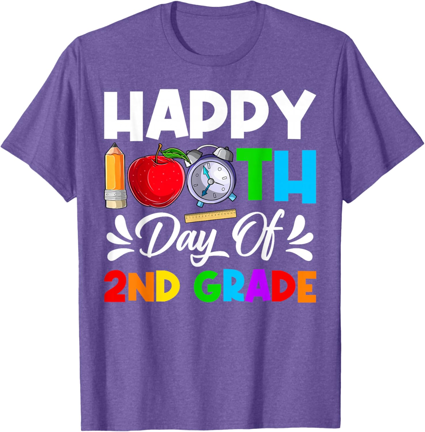 Happy 100th Day 2nd Grade T-Shirt for Boys and Girls, 100 Days Smarter - 19