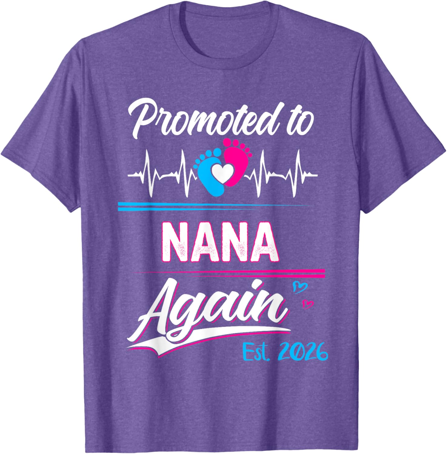 Promoted to Nana Again 2026 Pregnancy Announcement T-Shirt Gift - 18