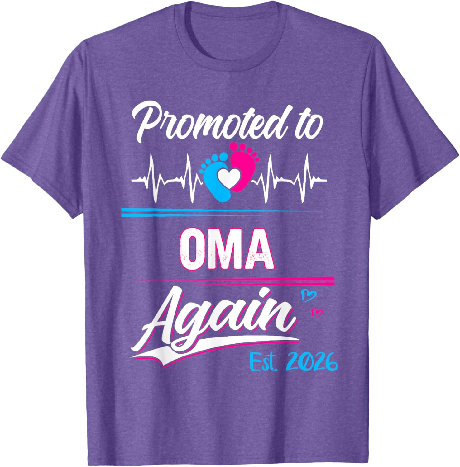 Promoted to Oma Again 2026 Cute Pregnancy Announcement T-Shirt - 1