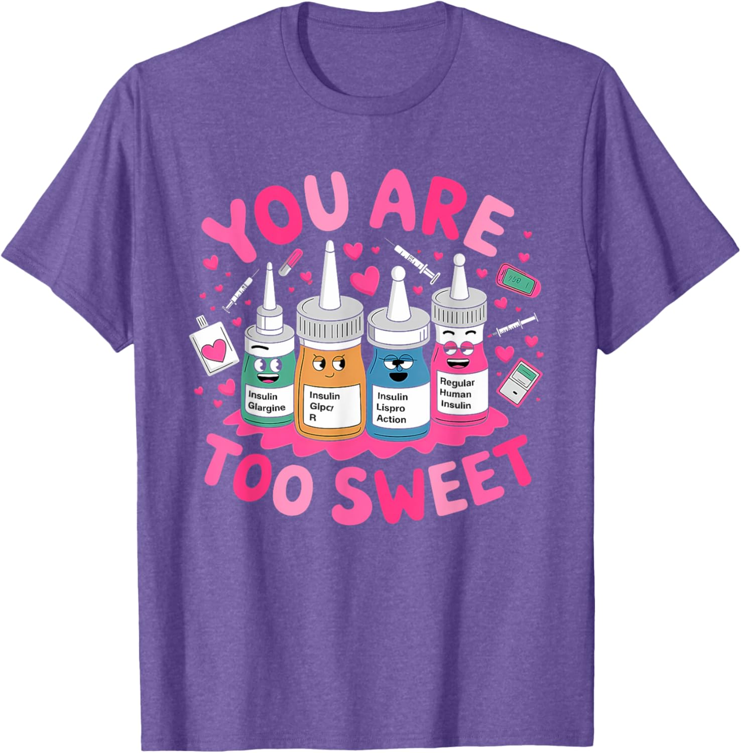 You Are Too Sweet Valentine's Day T-Shirt for ICU NICU PICU ER Nurses - 15