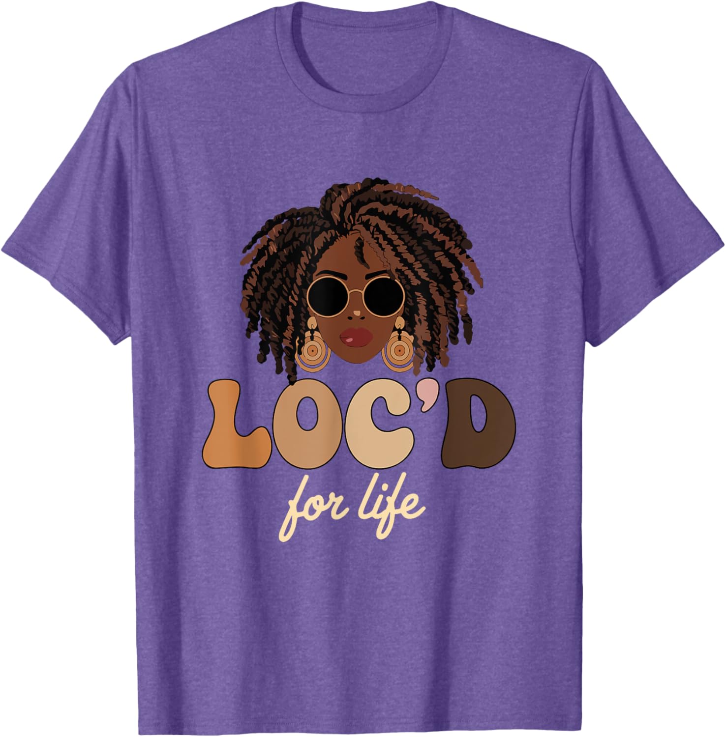 Loc'd For Life Afro Locs Dreadlocks T-Shirt for Melanin Queens - 14