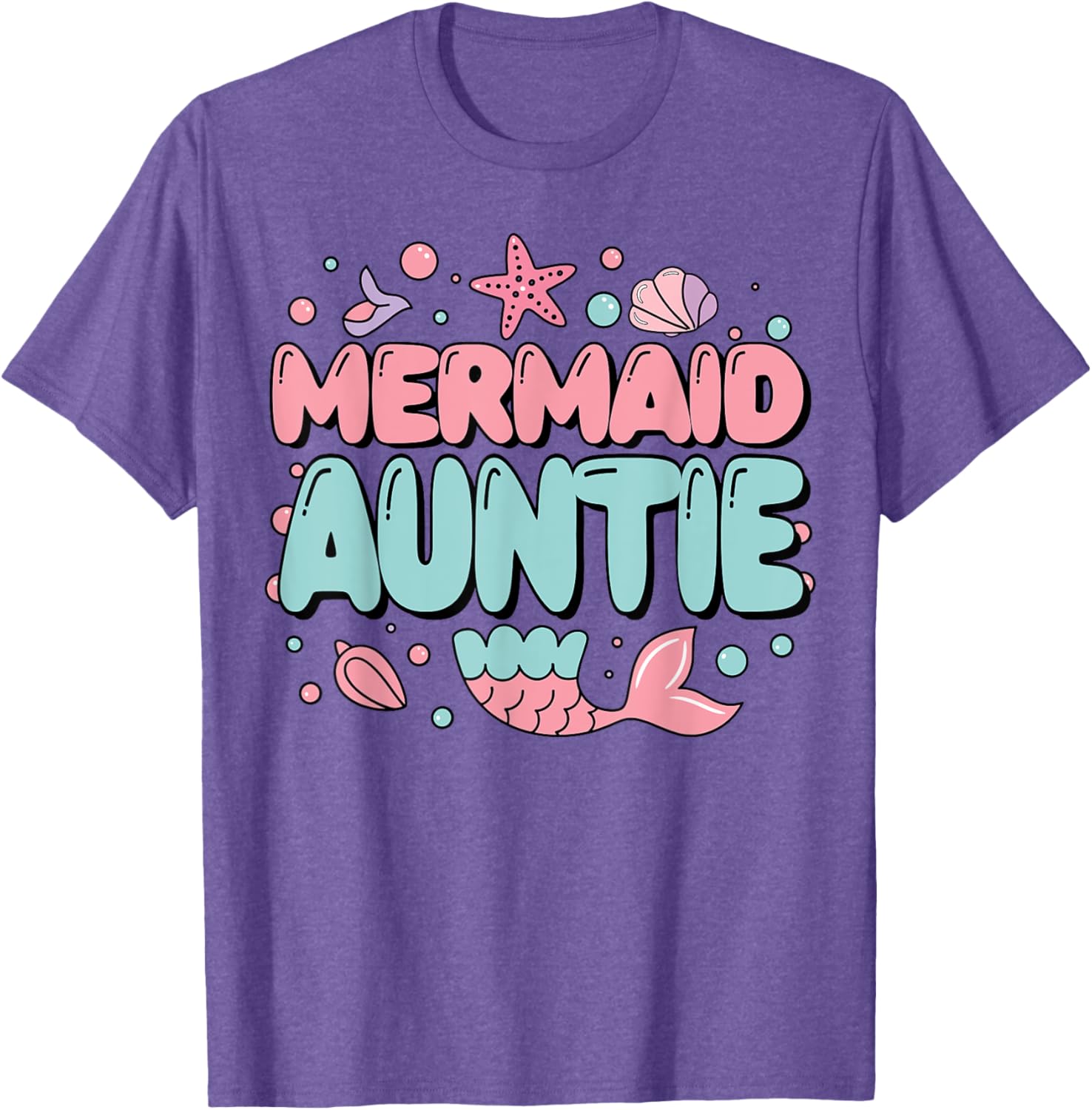 Auntie of The Birthday Mermaid Family Matching Party T-Shirt for Fun Celebrations - 10