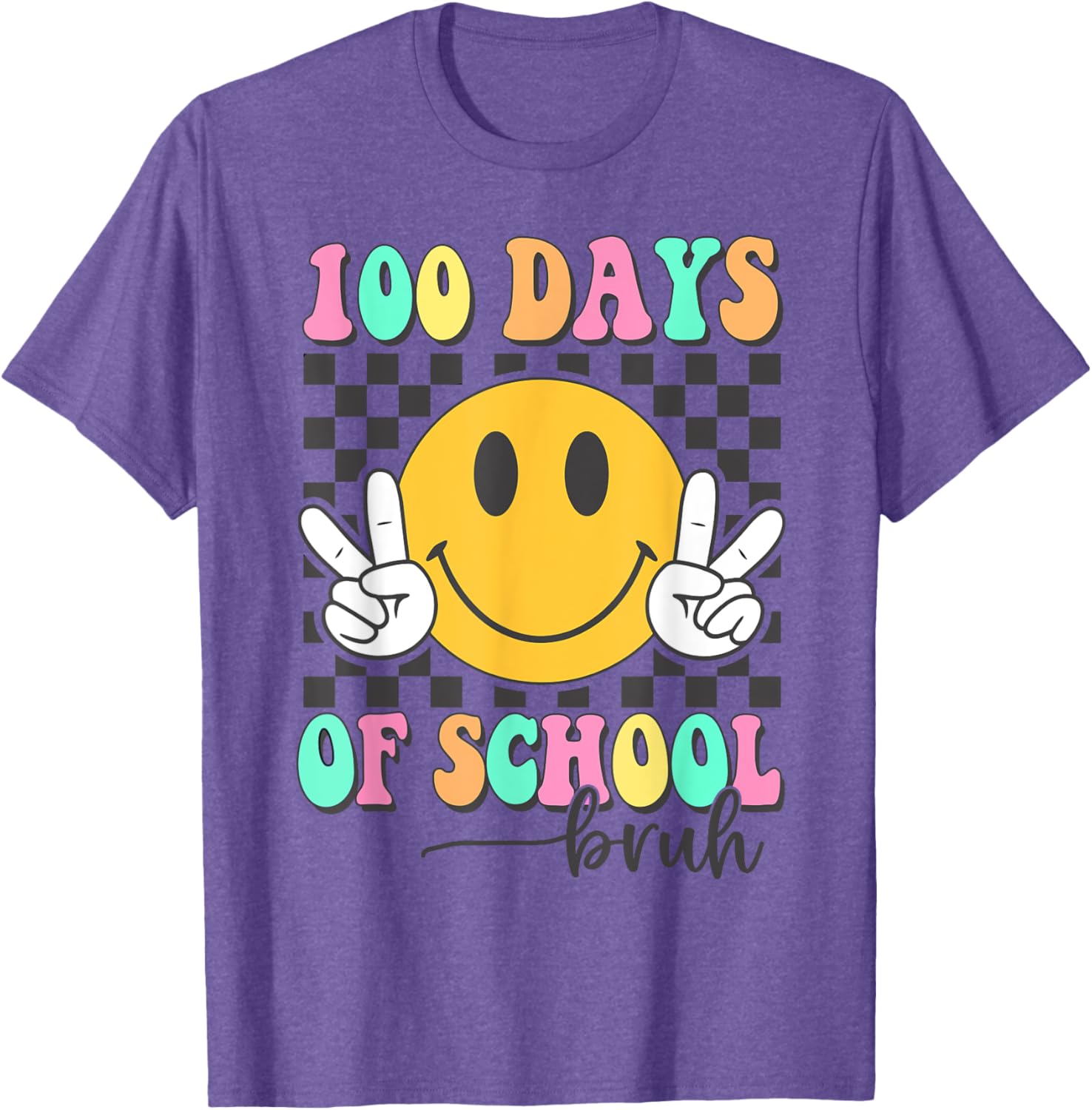 Bruh 100 Days of School T-Shirt for Boys and Girls Fun Celebration Wear - 1