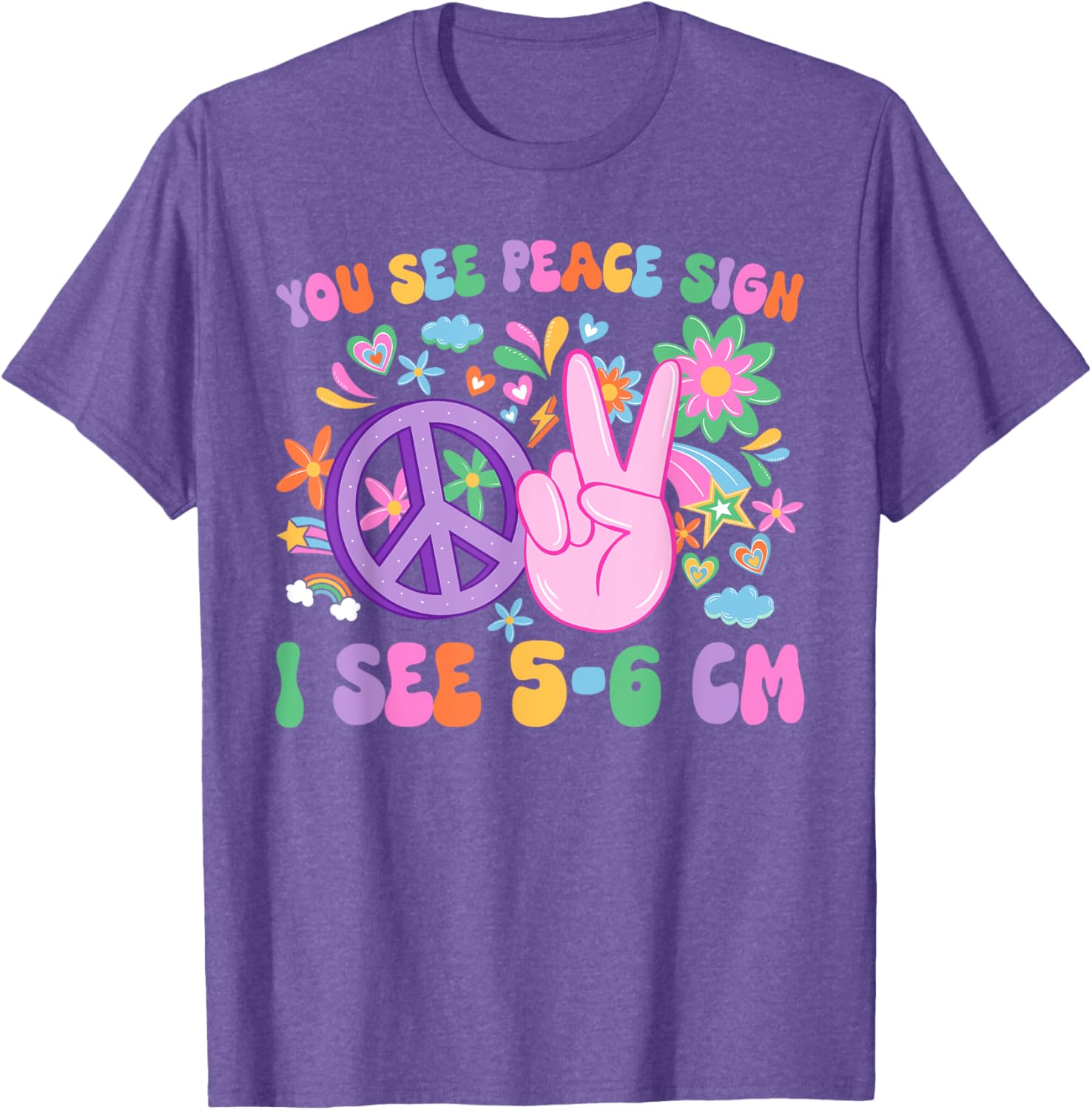 Funny L&D Nurse NICU T-Shirt - You See Peace Sign I See Uterus Design - 10