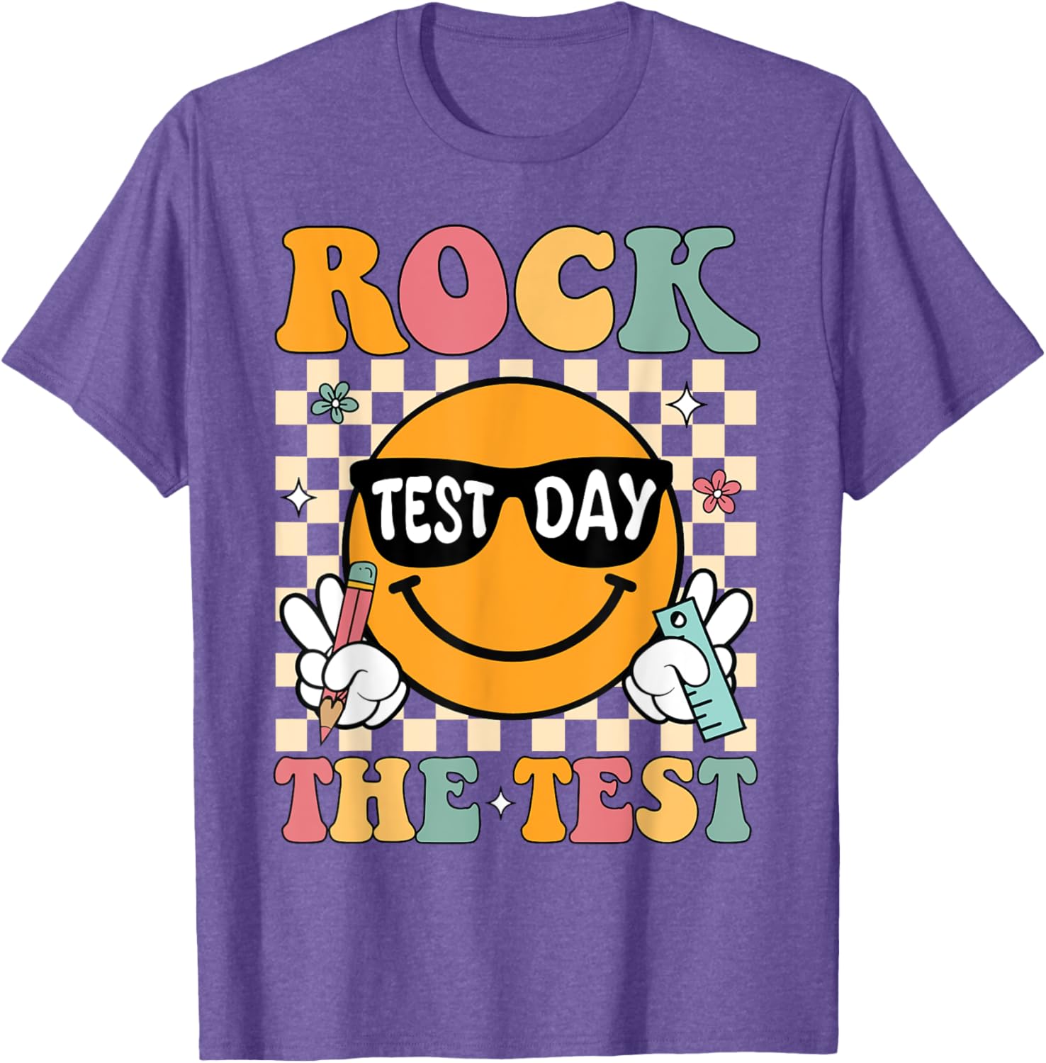 Test Day Rock The Test Teacher T-Shirt Motivational Gift for Educators - 9