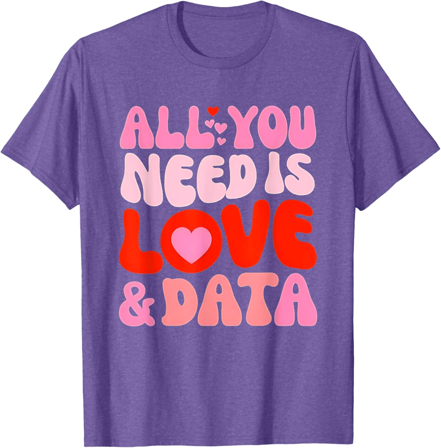 Retro Love and Data Teacher Valentine's Day T-Shirt for Educators - 25