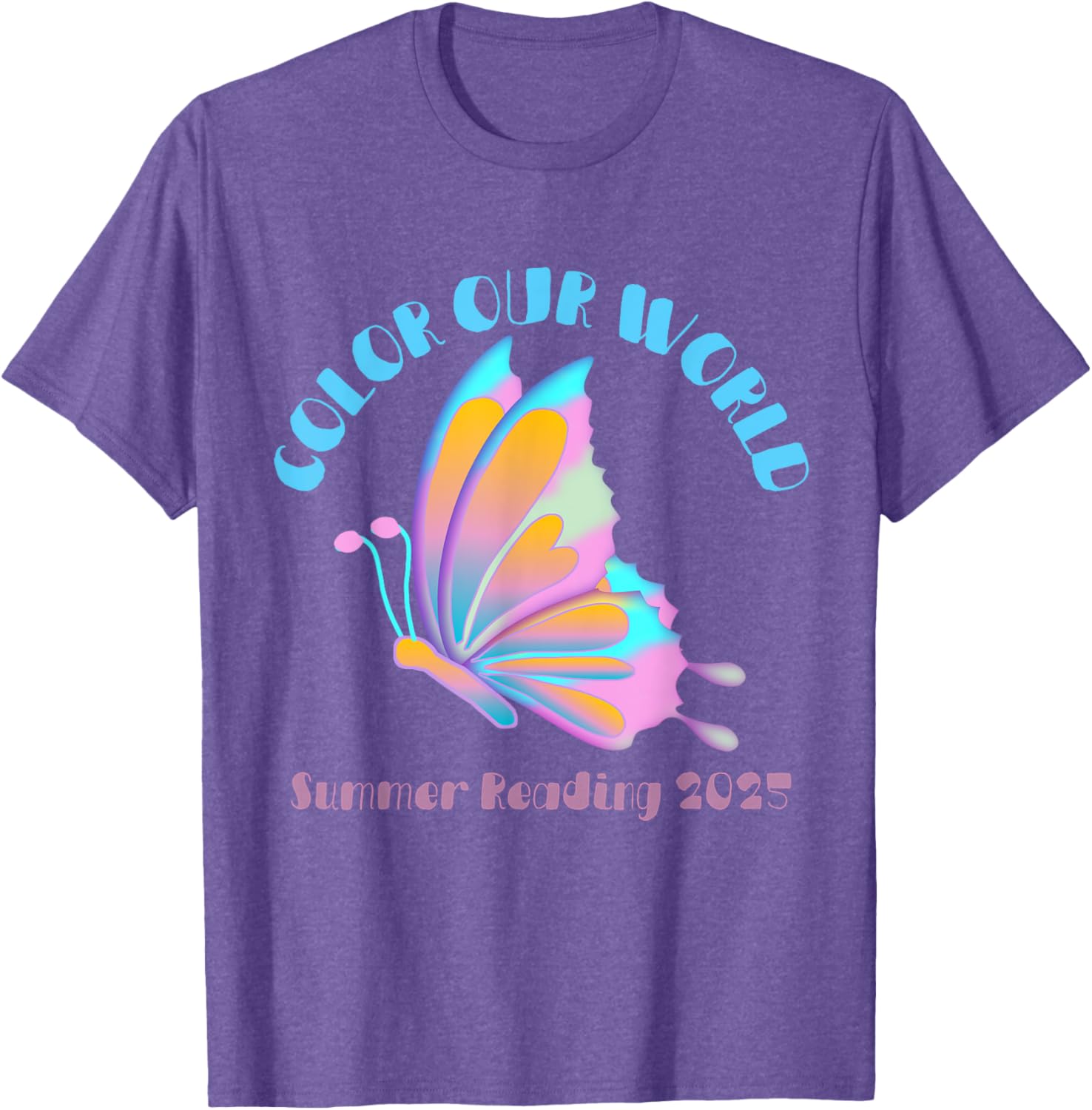 Color Our World Summer 2025 Butterfly T-Shirt for Reading Enthusiasts - 20