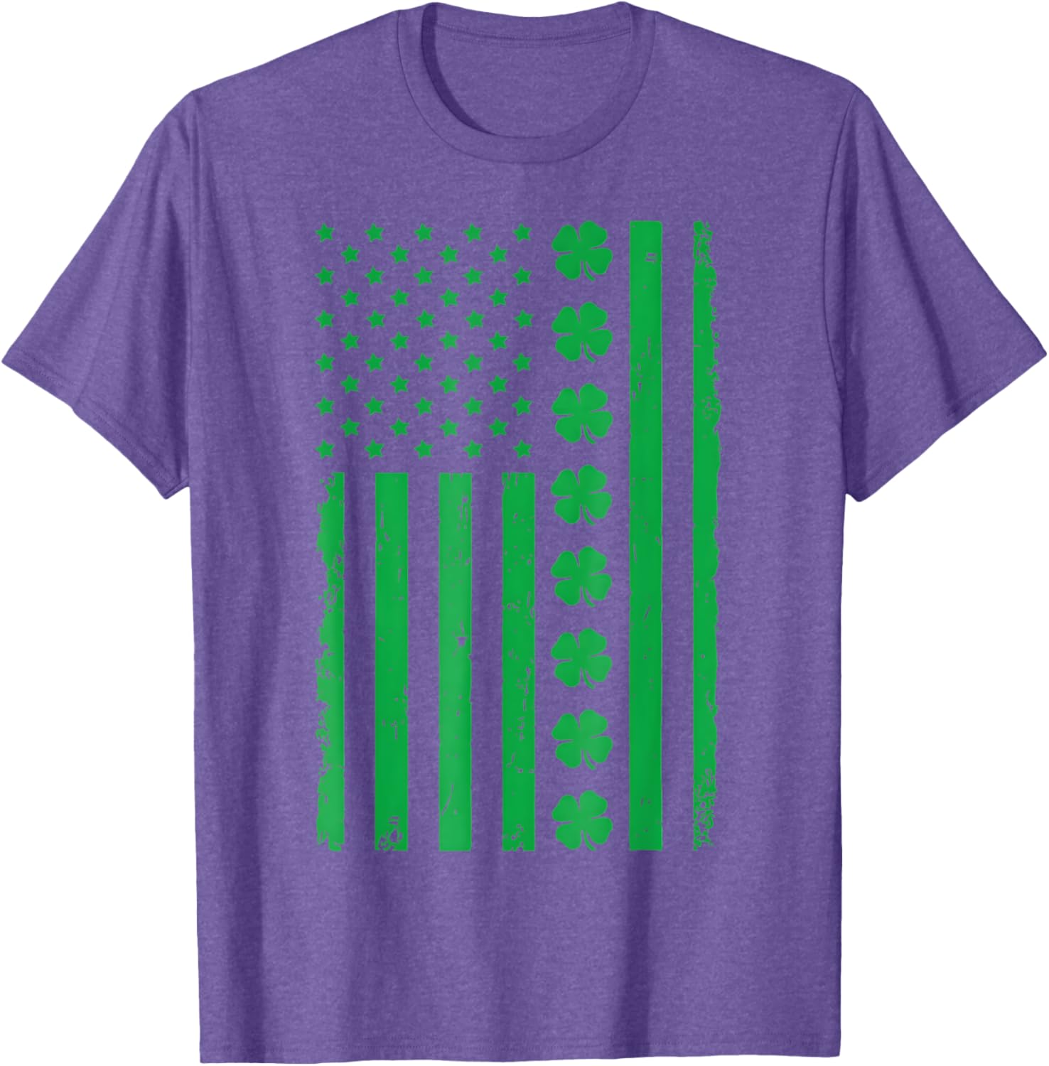 Stunning US American Flag T-Shirt with Shamrocks for St. Patrick's Day - 25