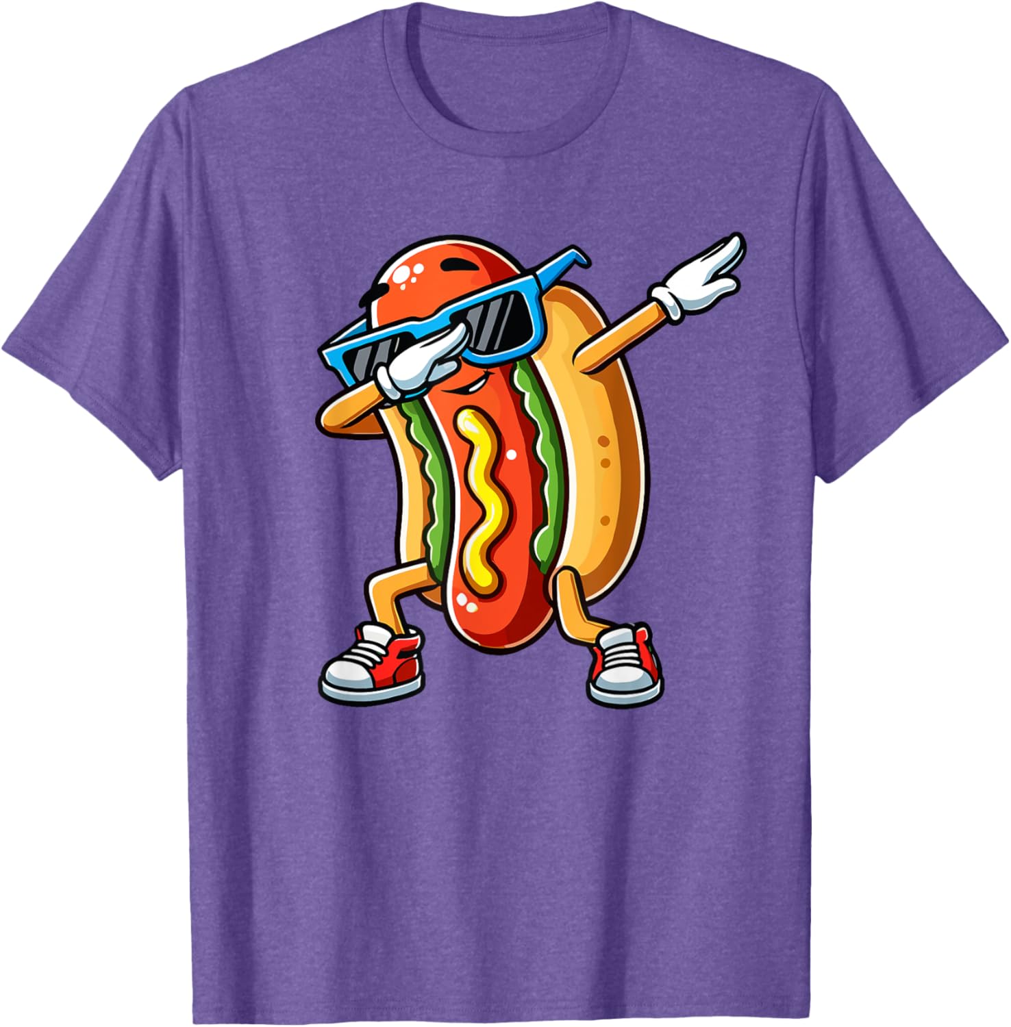 Funny Dabbing Hotdog Sunglasses T-Shirt for Kids Who Love Dogs and Hotdogs - 11