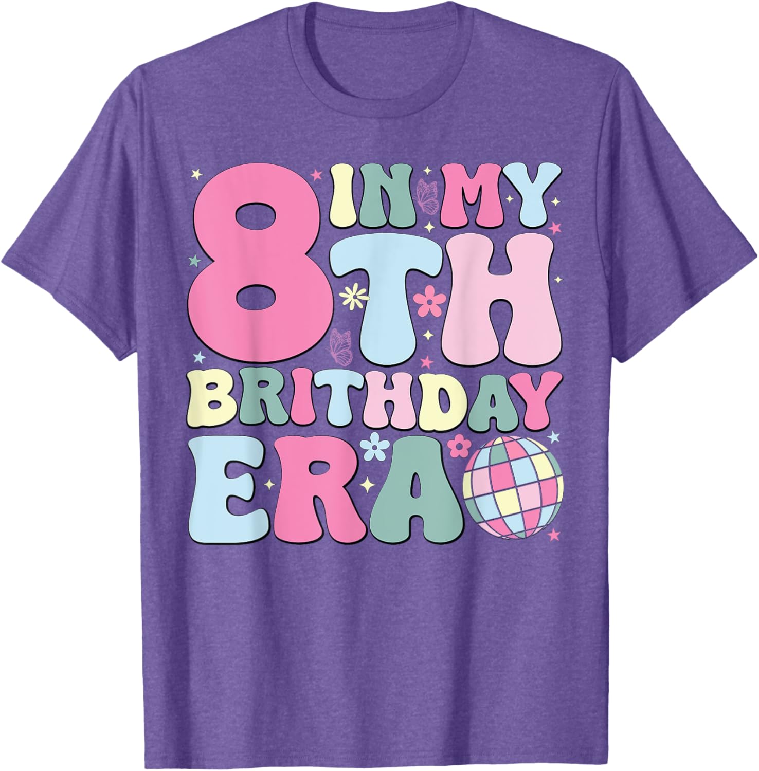 In My 8th Birthday Era Pink T-Shirt for 8 Year Old Birthday Girls - 18