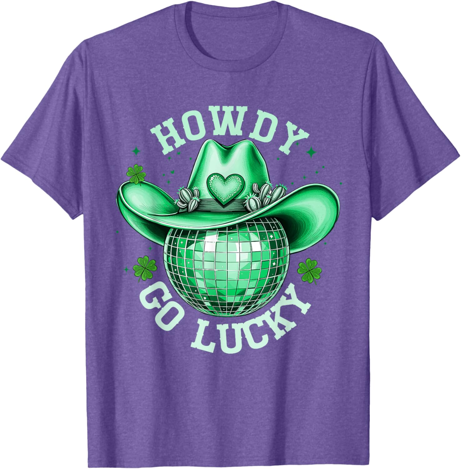 Howdy Go Lucky Disco Western Irish Shamrock T-Shirt for St. Patrick's Day - 23
