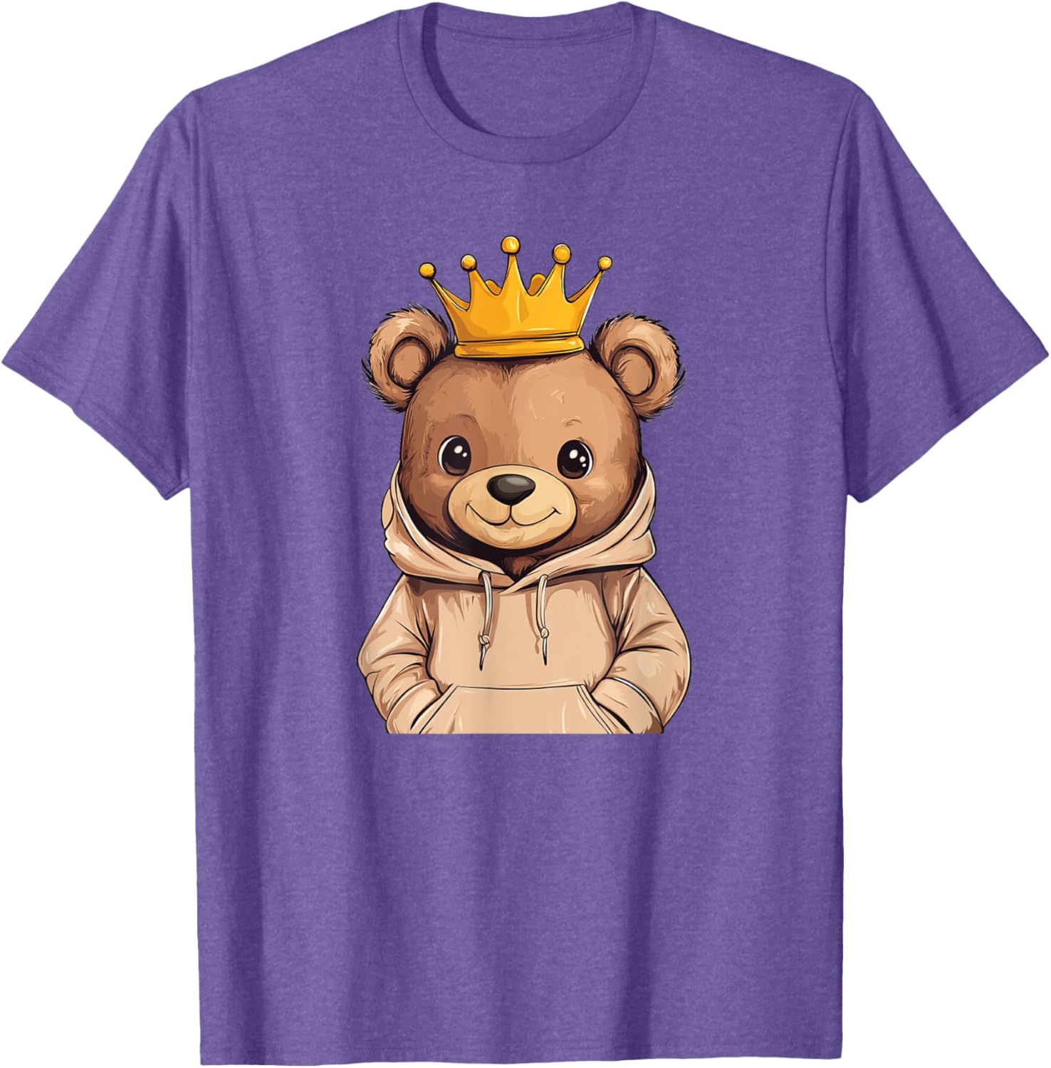 Adorable Cool Teddy Bear King with Crown and Sweater T-Shirt Outfit - 18