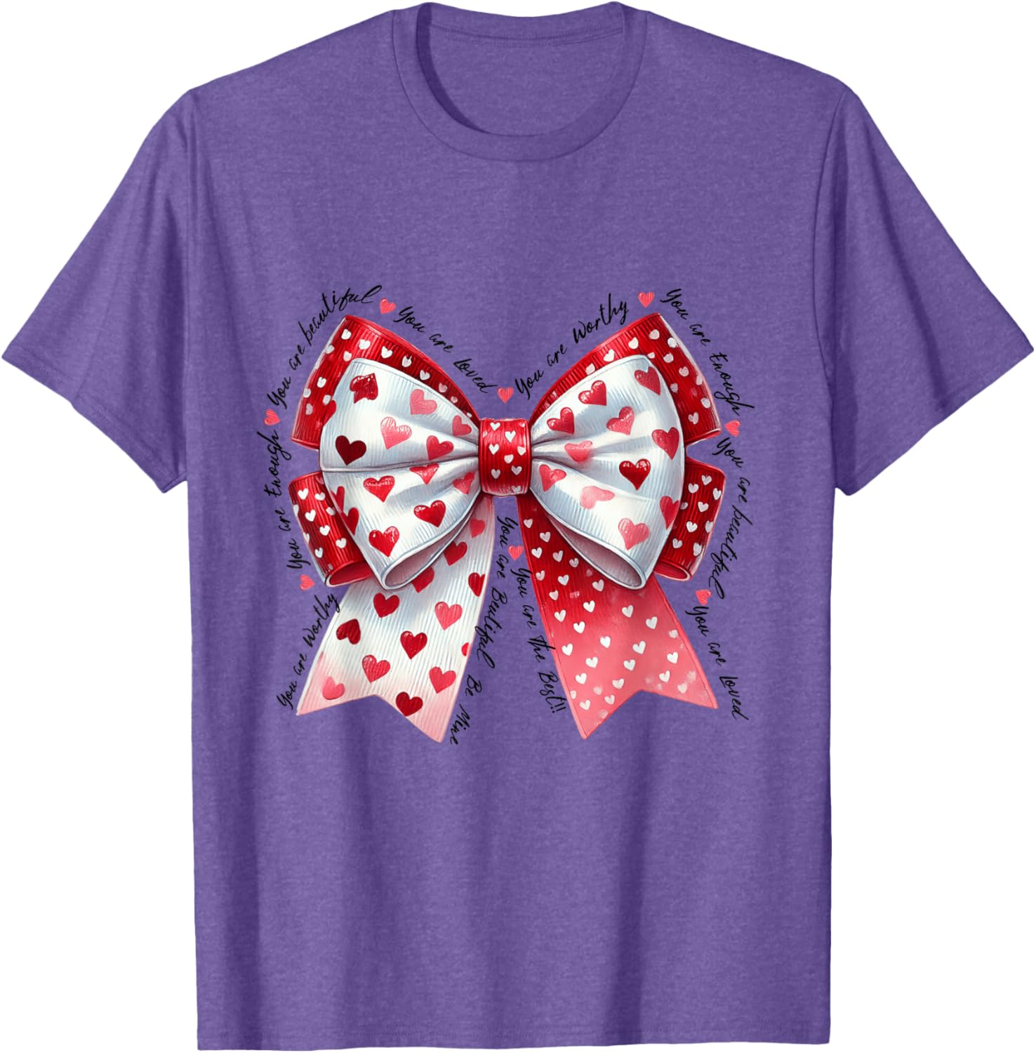 Adorable Cute Coquette Bow Ribbon Valentines Day T-Shirt for Women - 7