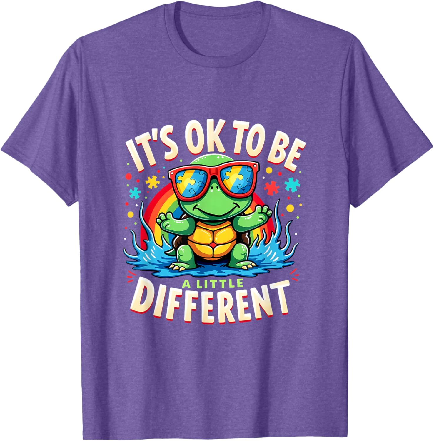 Cute Turtle Autism Awareness T-Shirt It's Ok To Be A Little Different - 9
