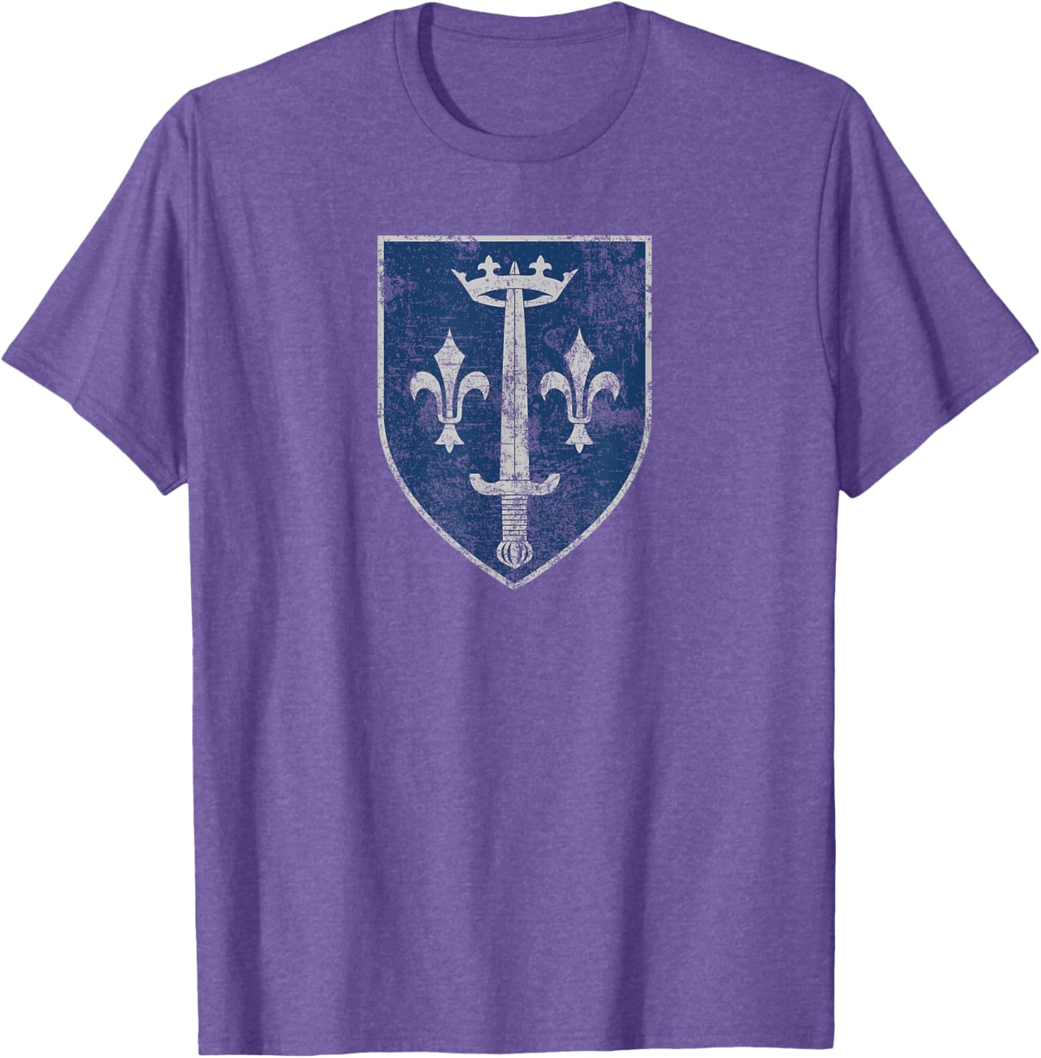 Family Crest of Saint Joan of Arc Distressed Print T-Shirt for Everyone - 19