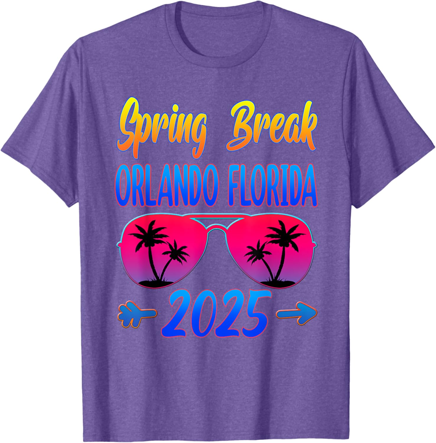 Spring Break Orlando 2025 Beach Group T-Shirt with Fun Glasses Design - 7