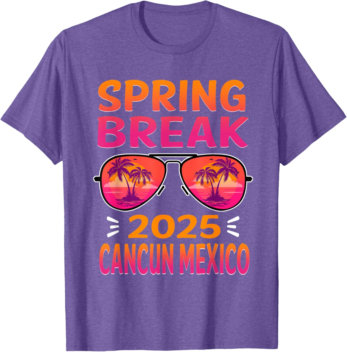 Retro Beach Vacation T-Shirt with Spring Break Cancun Sunglasses 2025 - 10