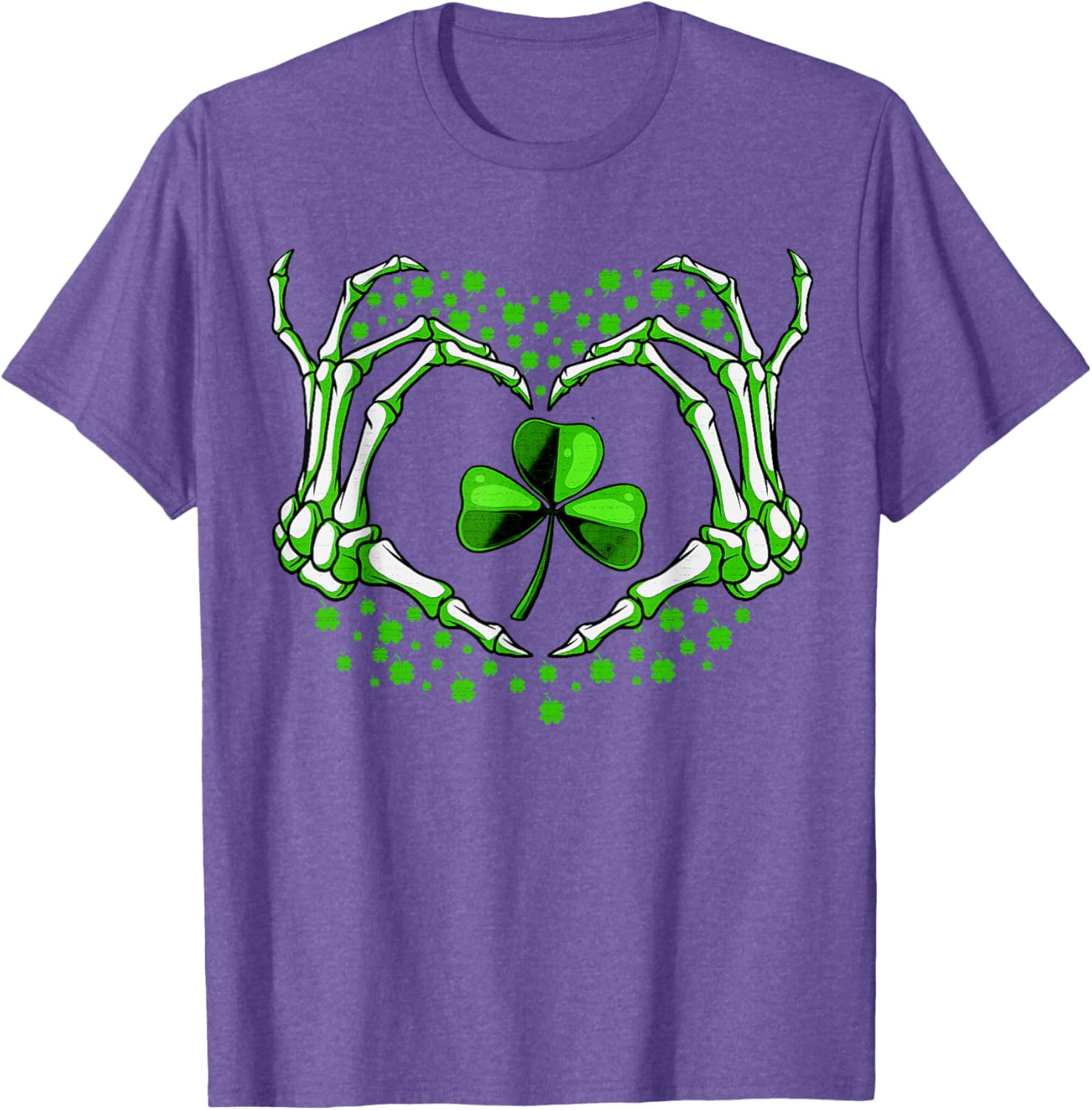 Skeleton Hand Heart Shamrock St Patricks Day T-Shirt for Festive Fun - 20