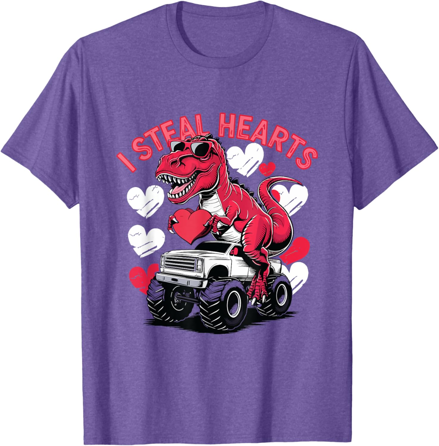 I Steal Hearts Toddler T-Rex Valentine's Day Shirt for Baby Boys - 27