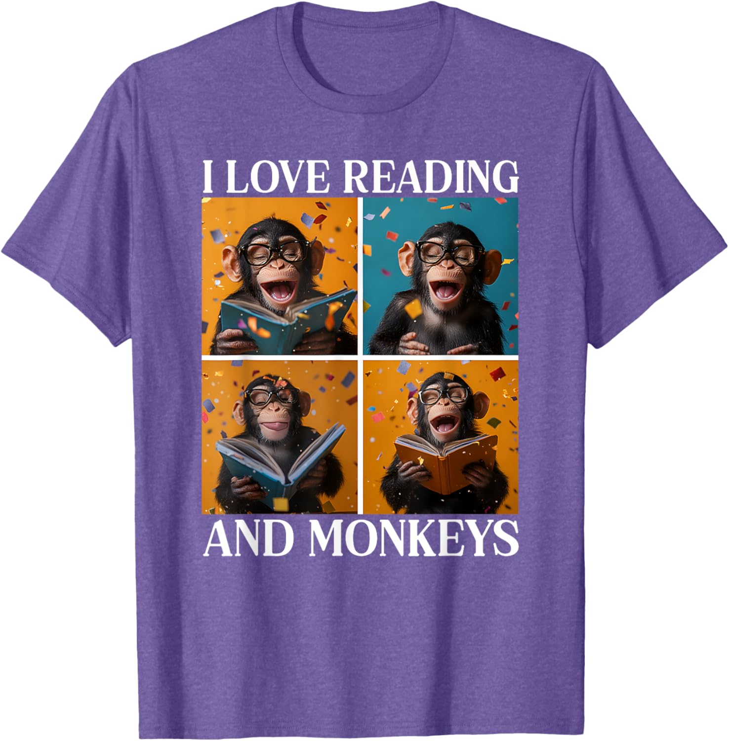 Adorable Love Reading and Monkeys T-Shirt for Book Lovers and Kids - 18