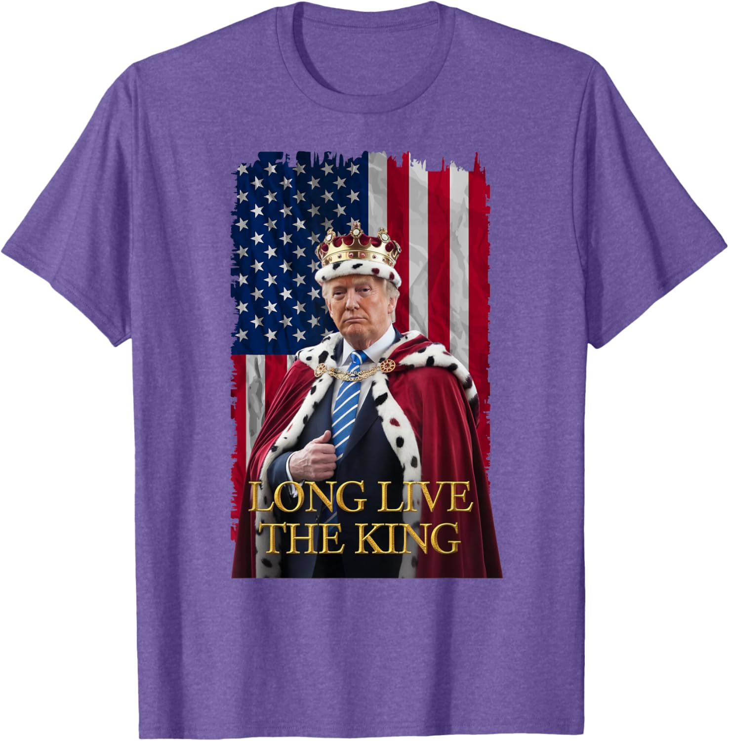 Long Live The King Vintage Trump Portrait T-Shirt for 4th of July Fun - 9