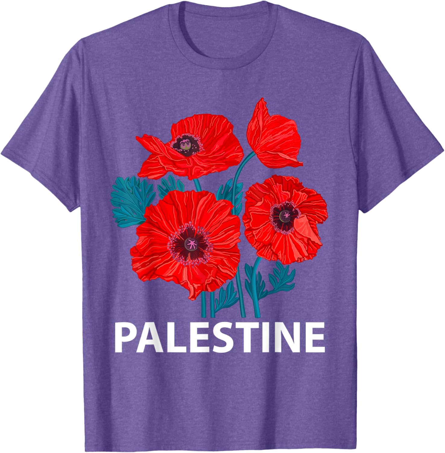 Palestine Patriotic Poppy T-Shirt for Palestinian Resistance Support - 7