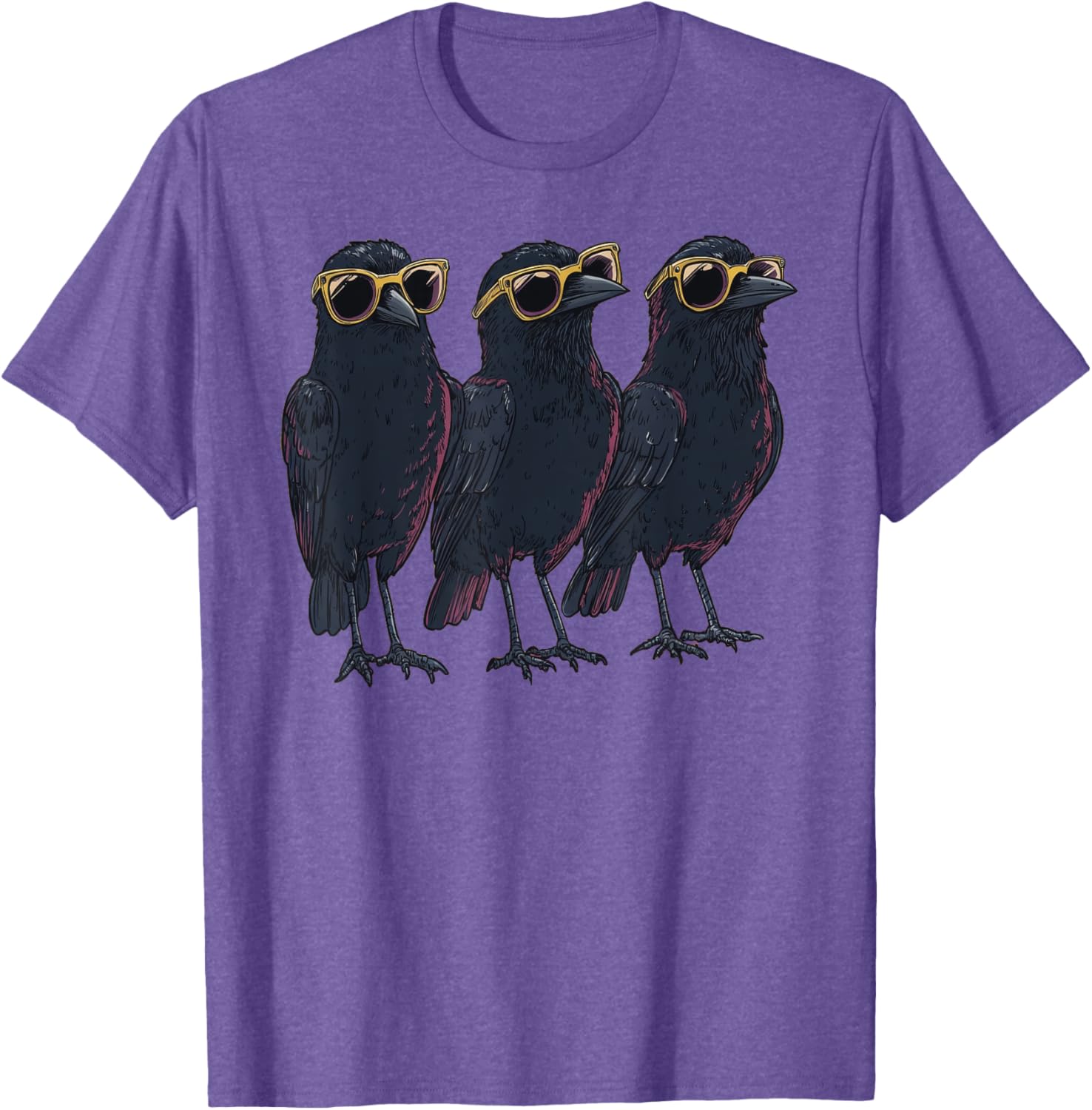 Cool Crow Raven T-Shirt with Sunglasses for Bird Lovers and Trendsetters - 1