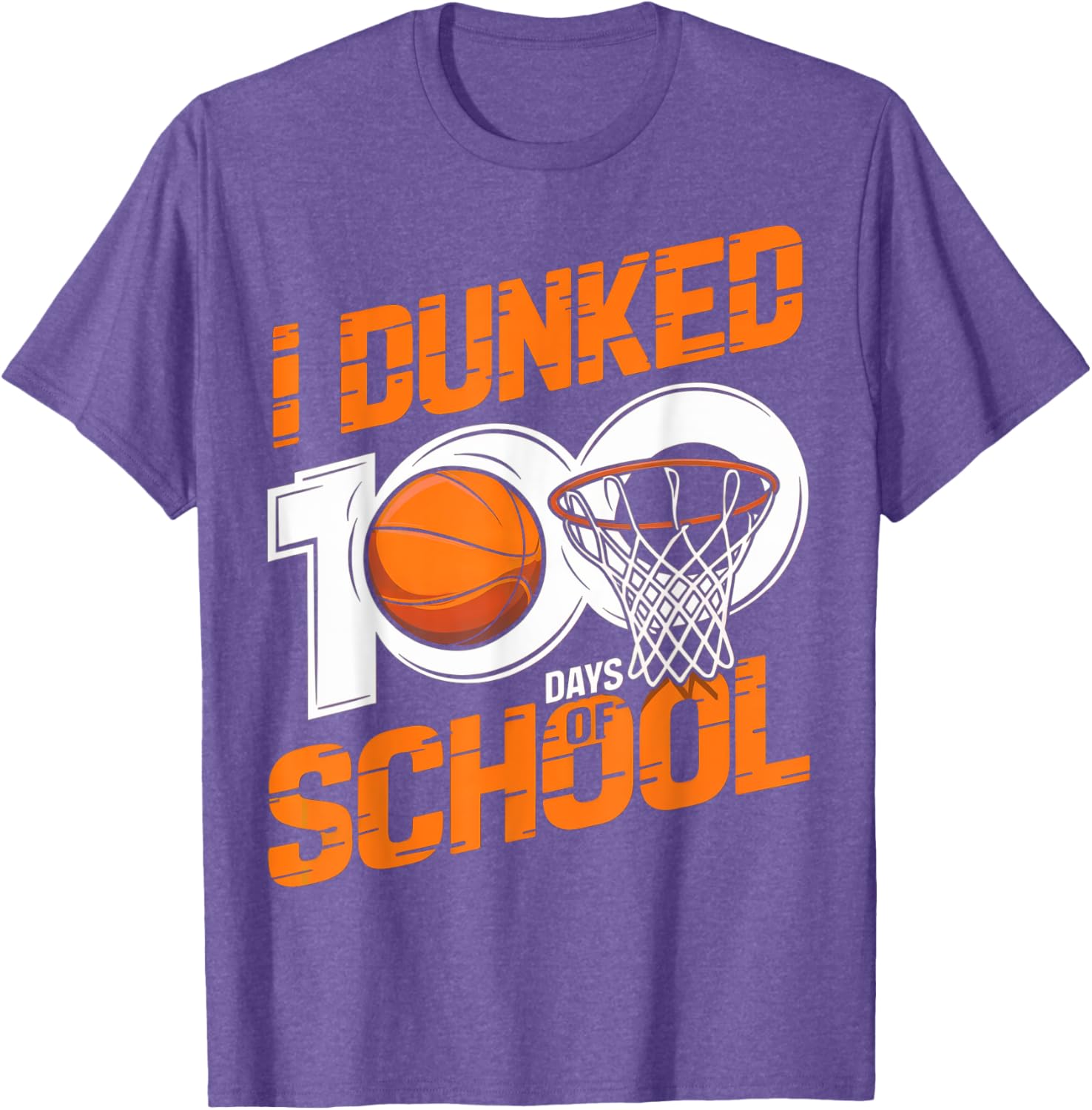 100 Days of School Basketball T-Shirt Fun Design for Kids - 7
