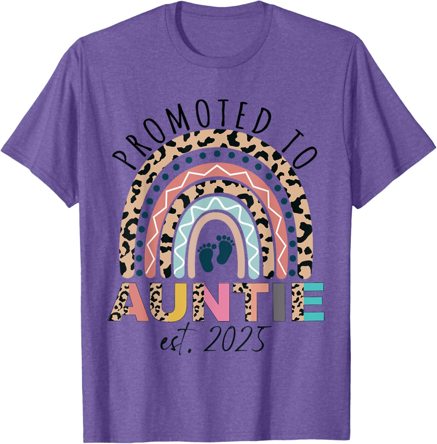 Promoted to Auntie Est 2025 Cute Mothers Day T-Shirt Gift for Aunties - 9