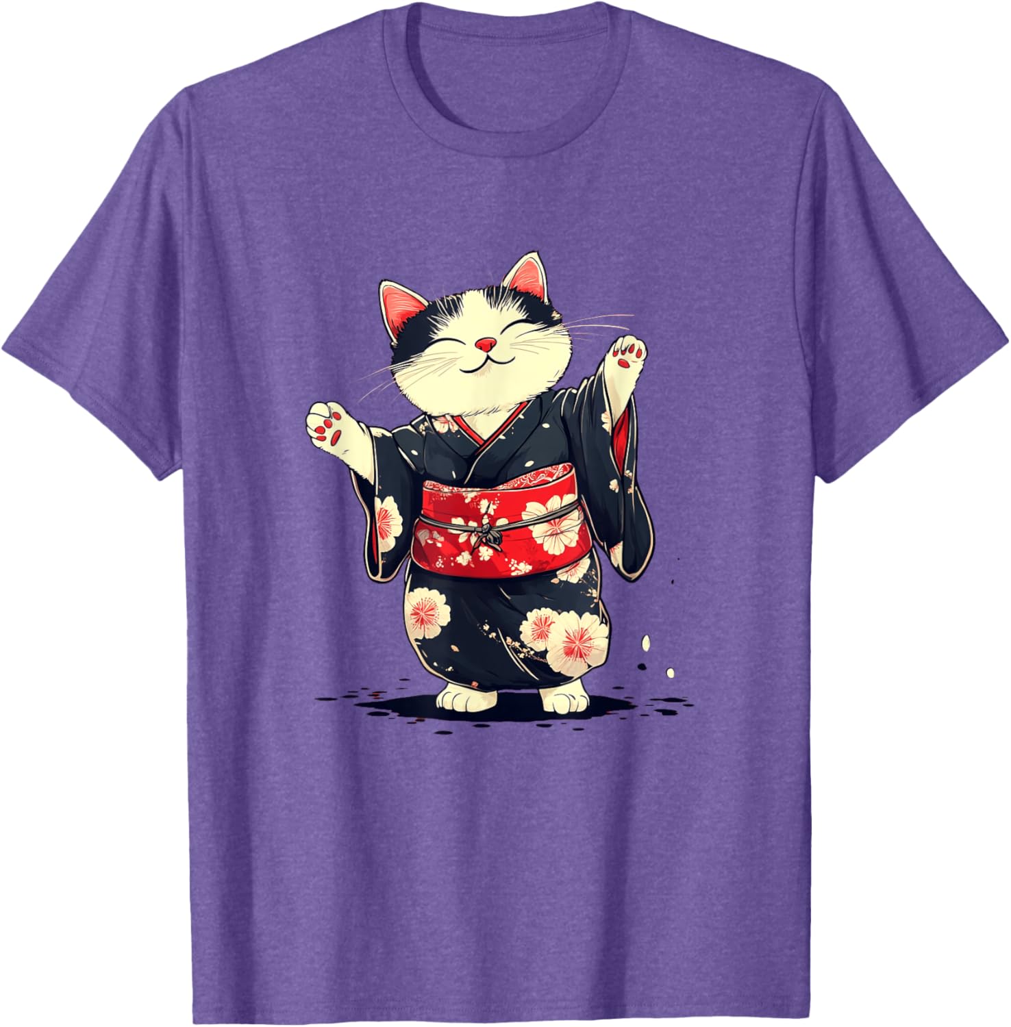 Pretty Kimono Cat T-Shirt for Japanese Style Lovers - Unisex Kids Adults - 1