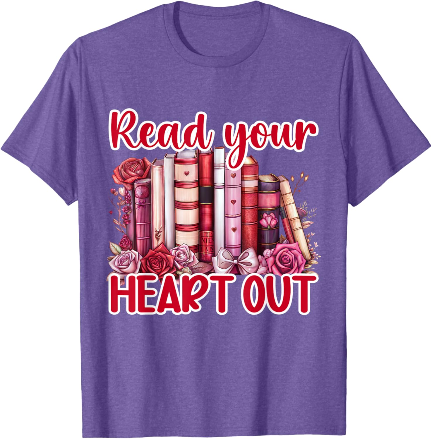 Retro Read Your Heart Out Valentine's Day T-Shirt for Book Lovers and Teachers - 13