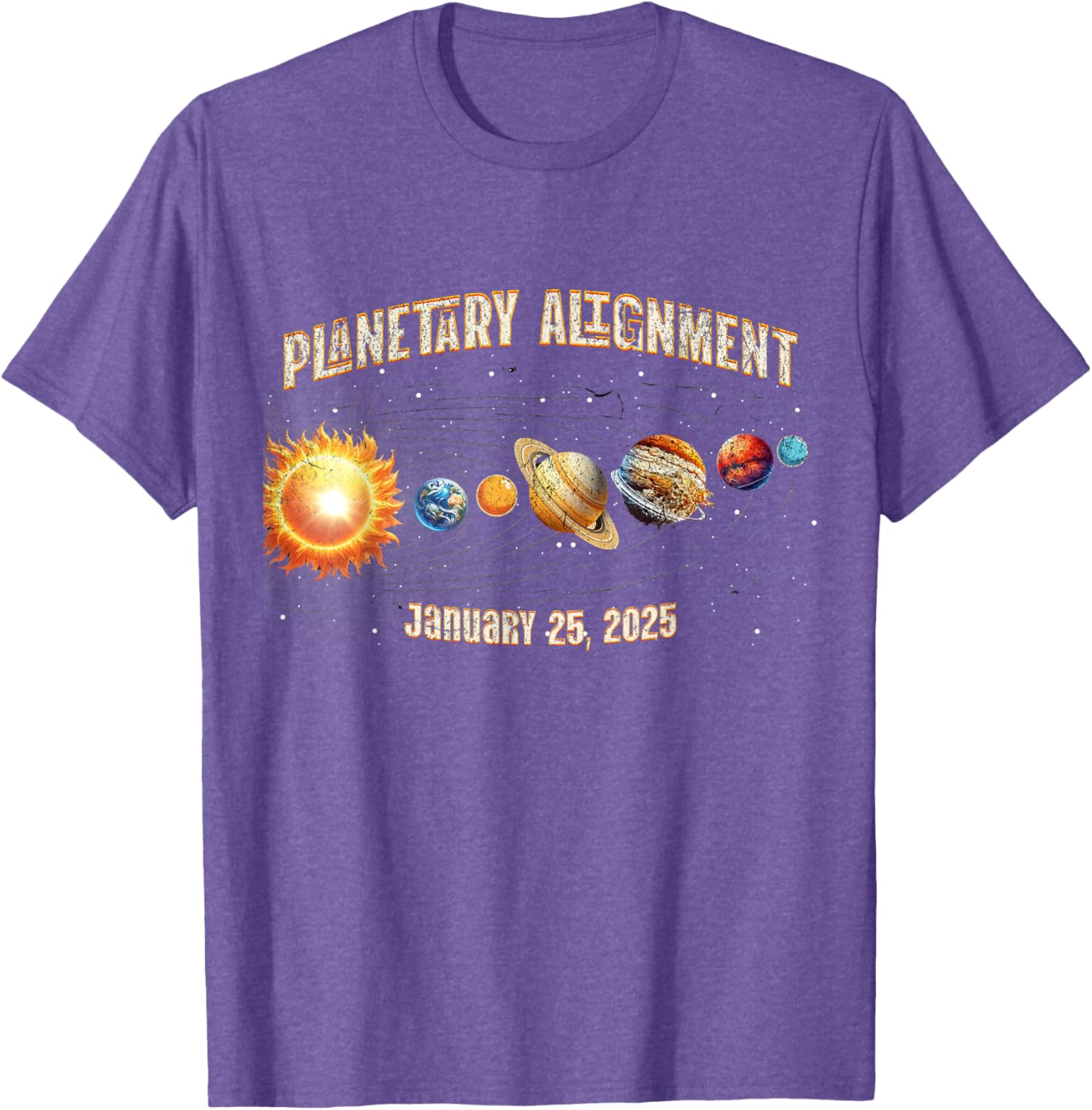 Vintage Planetary Alignment Memory T-Shirt for January 25 2025 Events - 6