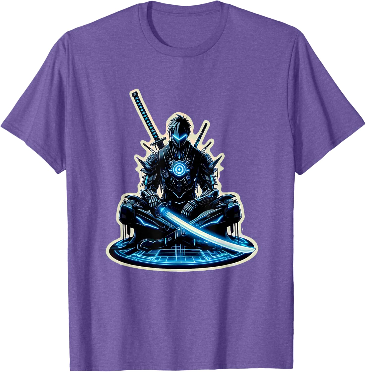 Futuristic Anime Samurai Gamer Warrior T-Shirt for Sci-Fi Fans - 7