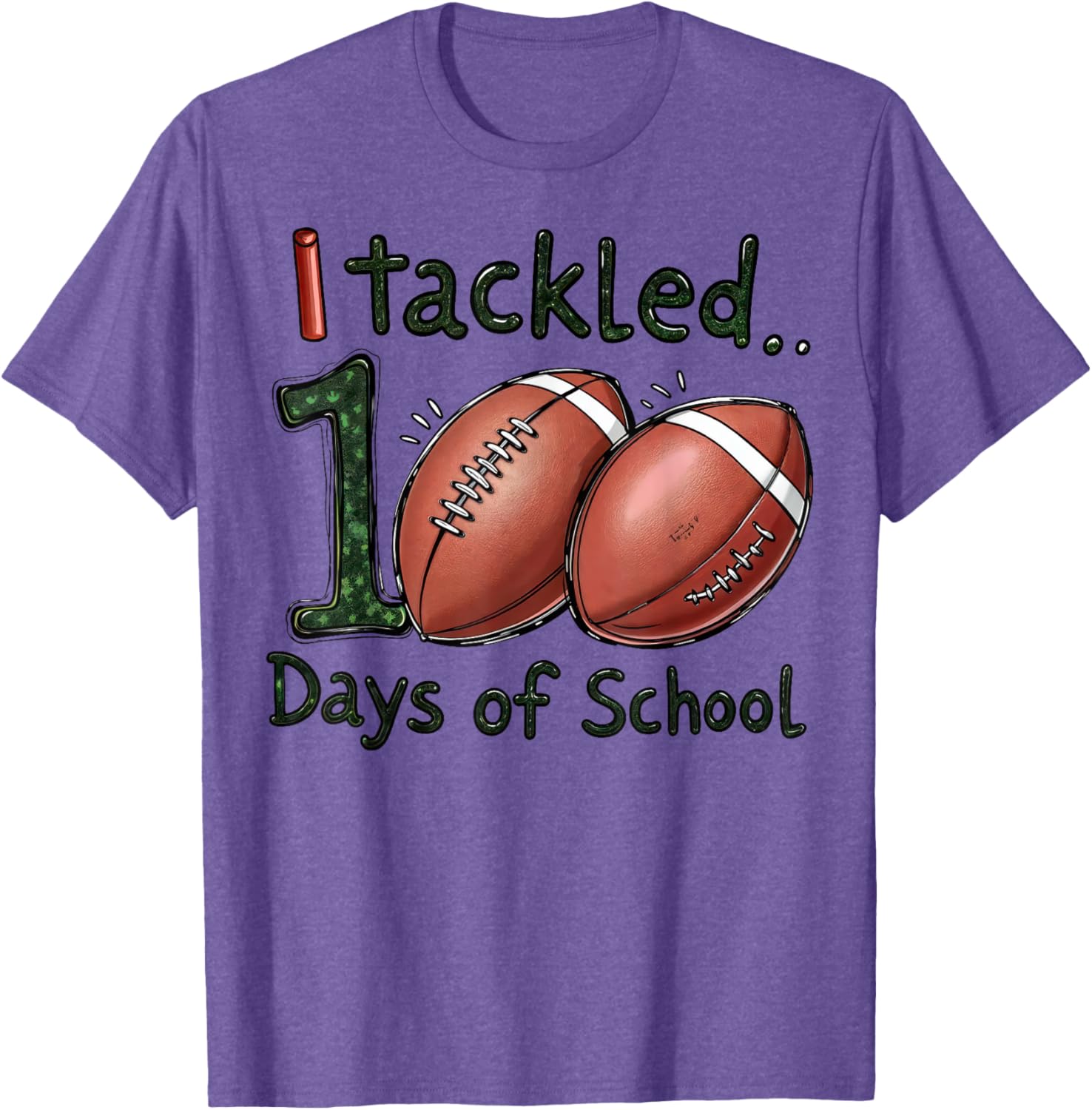 100 Days of School Football Boys T-Shirt for Celebrating Milestones - 10