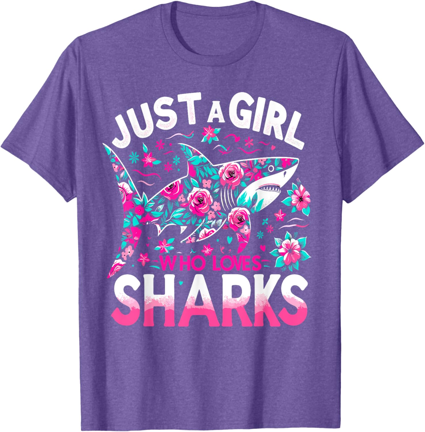 Just A Girl Who Loves Sharks T-Shirt for Shark Lovers and Ocean Fans - 2