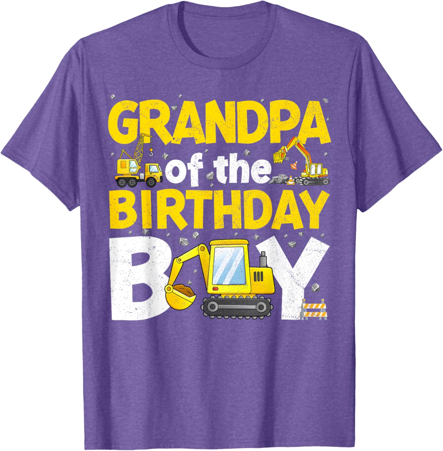 Grandpa Of The Birthday Boy Construction Family Party T-Shirt Gift - 3