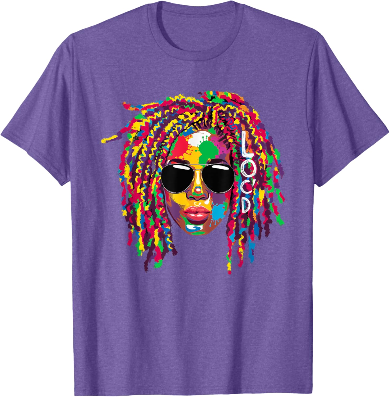 Loc'd For Life Afro Locs Dreadlocks T-Shirt for Proud Melanin Women - 16