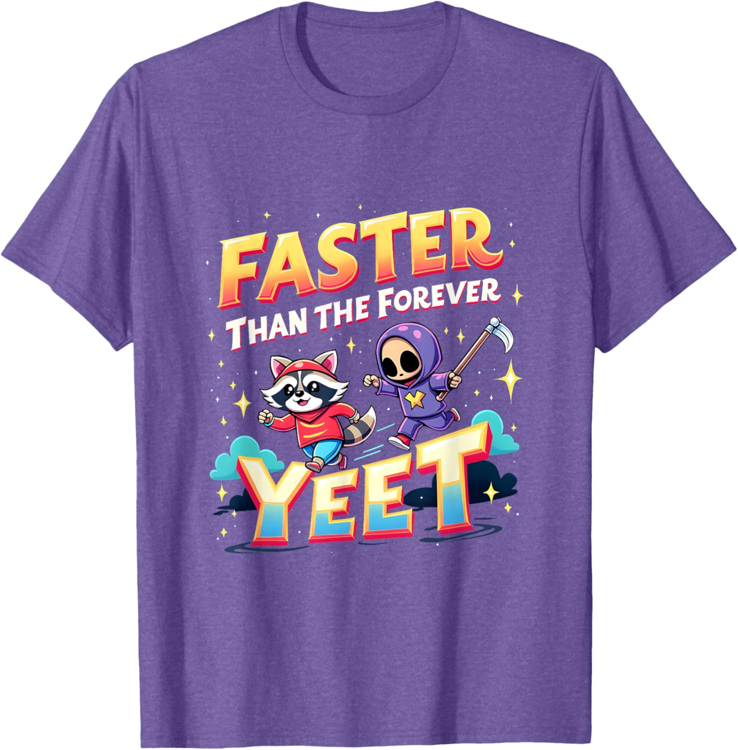 Faster Than The Forever Yeet Funny Raccoon Sloth T-Shirt for Fun Lovers - 16