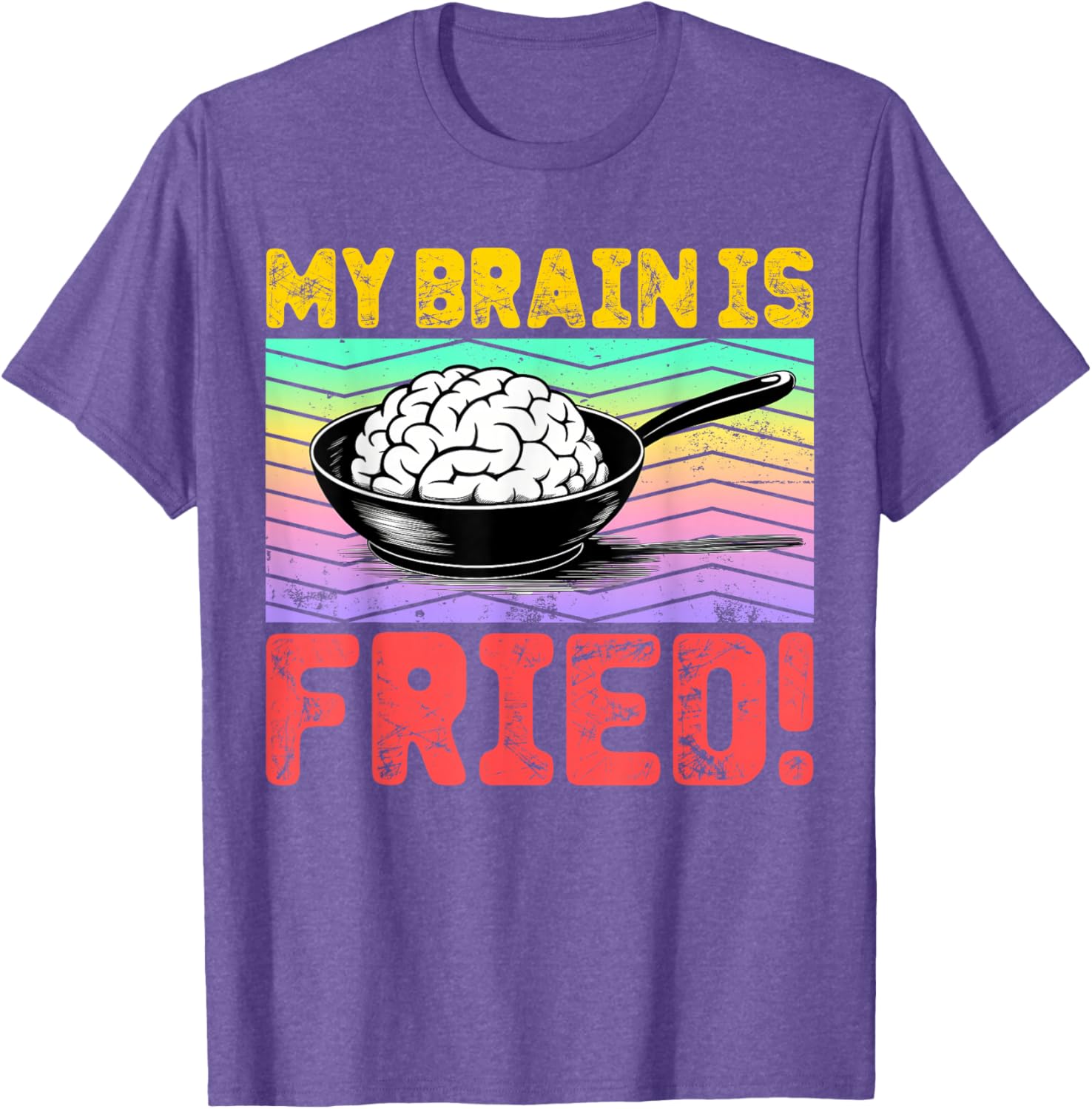 Cartoon Brain Fried Stress Relief T-Shirt for Fun and Relaxation - 16