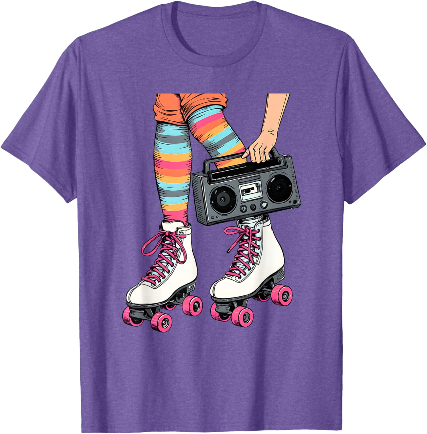 Retro Rollerskates Boombox T-Shirt for Fun 80's 90's Girls Vibes - 29