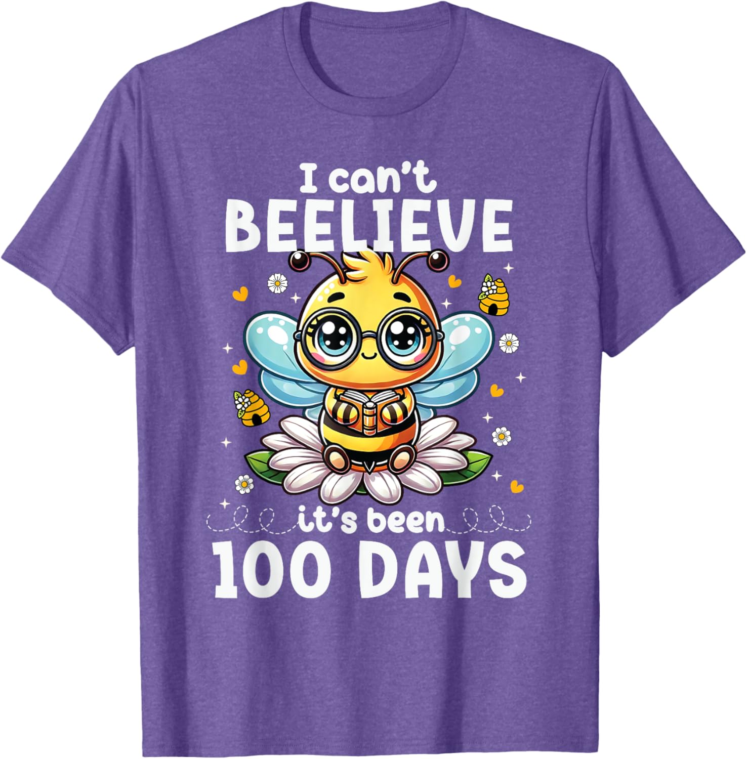 Fun 100 Days of School Bee T-Shirt for Kids and Teachers - 6