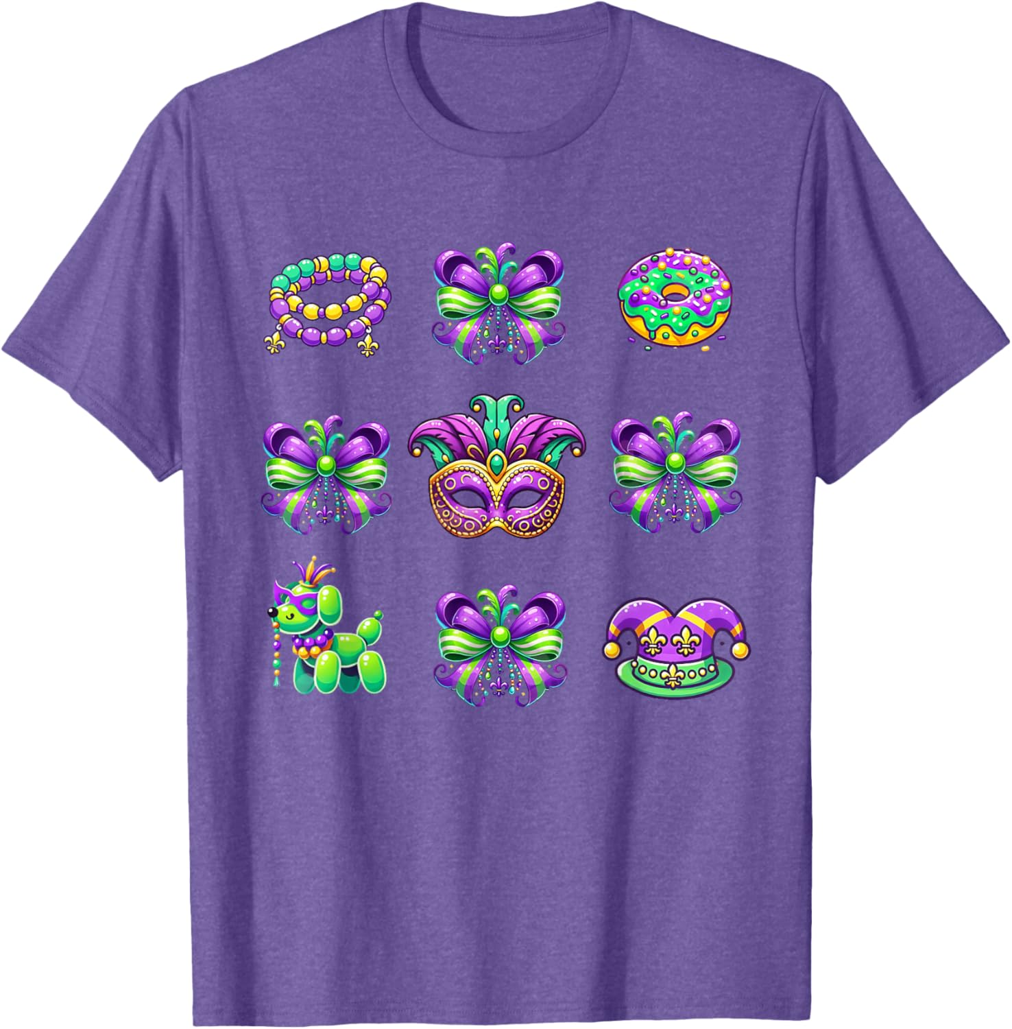 Mardi Gras Coquette Bow T-Shirt for Women and Kids - Fat Tuesday Fun - 3