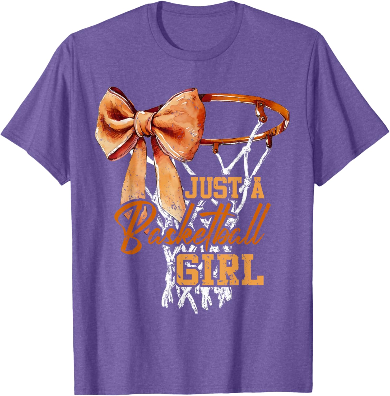Just A Basketball Girl Cute Bow T-Shirt for Trendy Young Athletes - 3