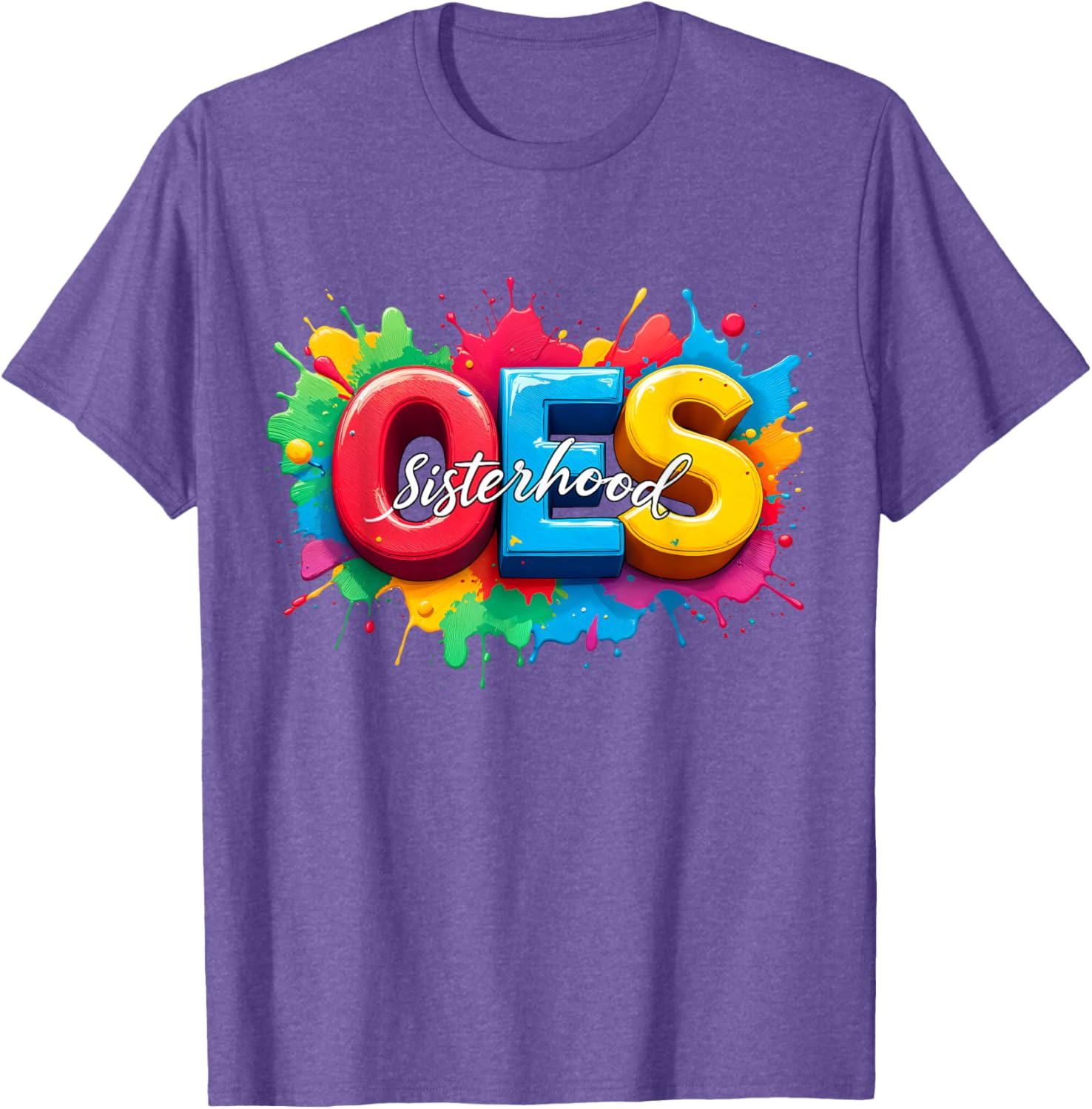 Colorful OES Sisterhood Watercolor T-Shirt for Eastern Star Fans - 28