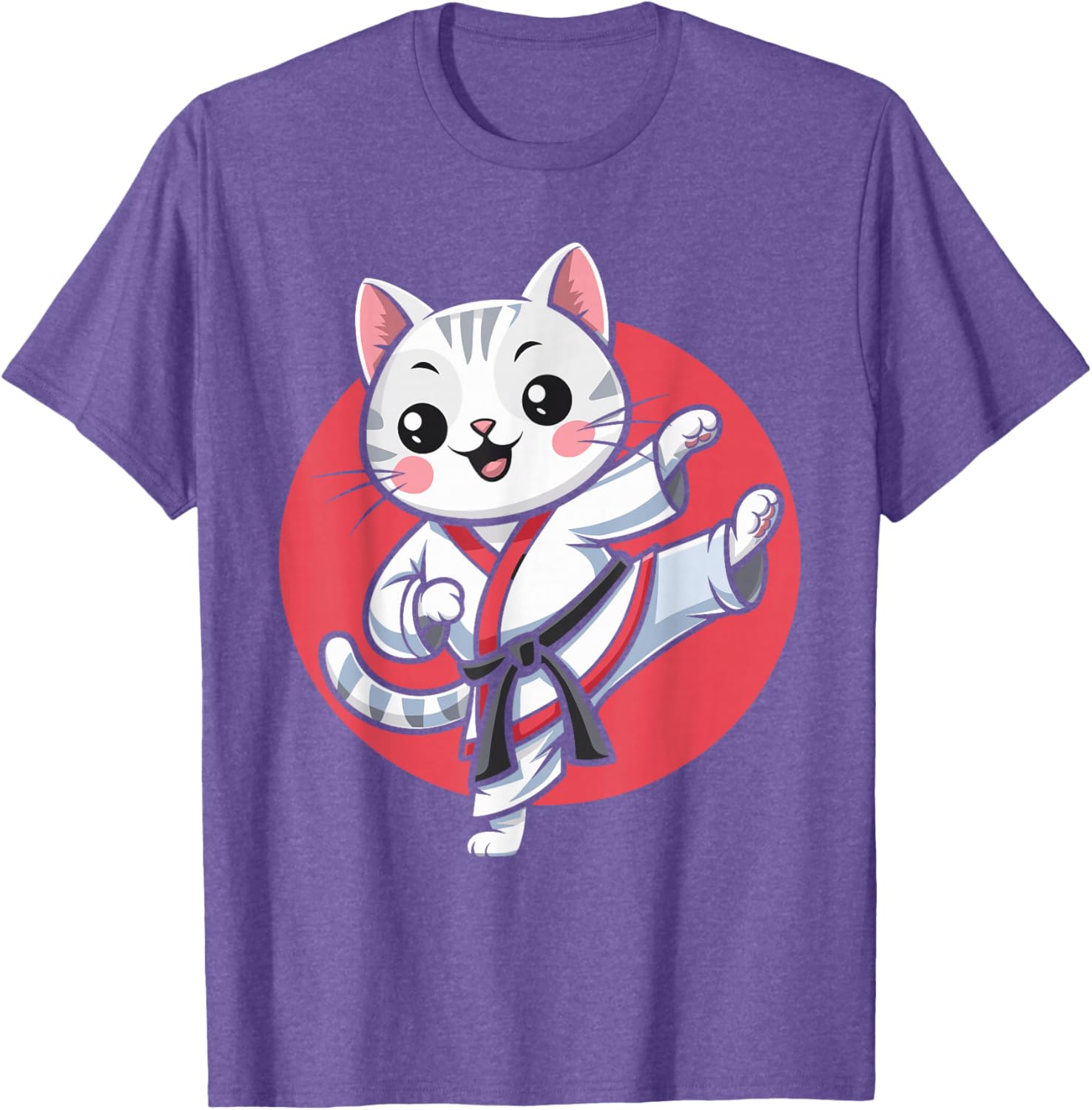 Kawaii Japanese Cat Karate Jiu Jitsu T-Shirt for Women and Kids - 18
