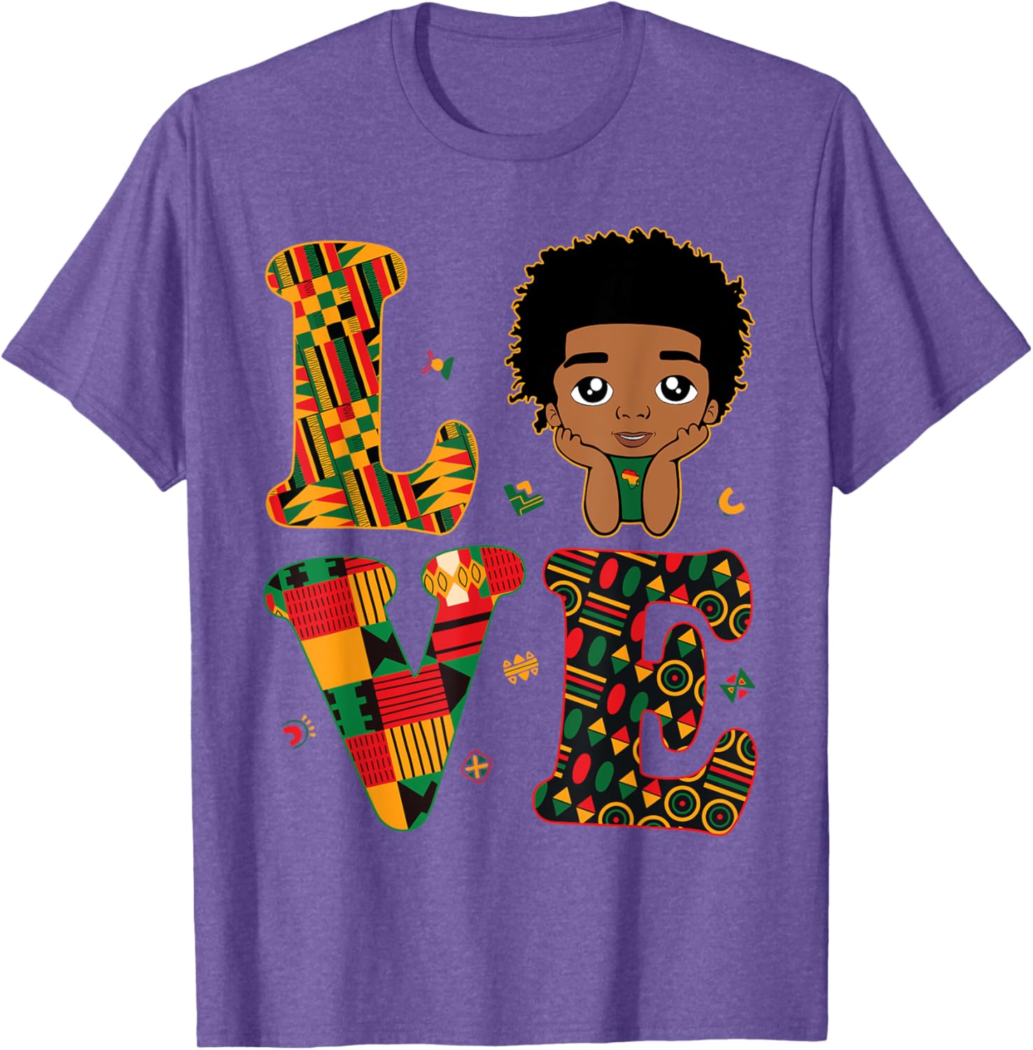 Proud LOVE African Kente Toddler Boys T-Shirt for Black History Month - 7