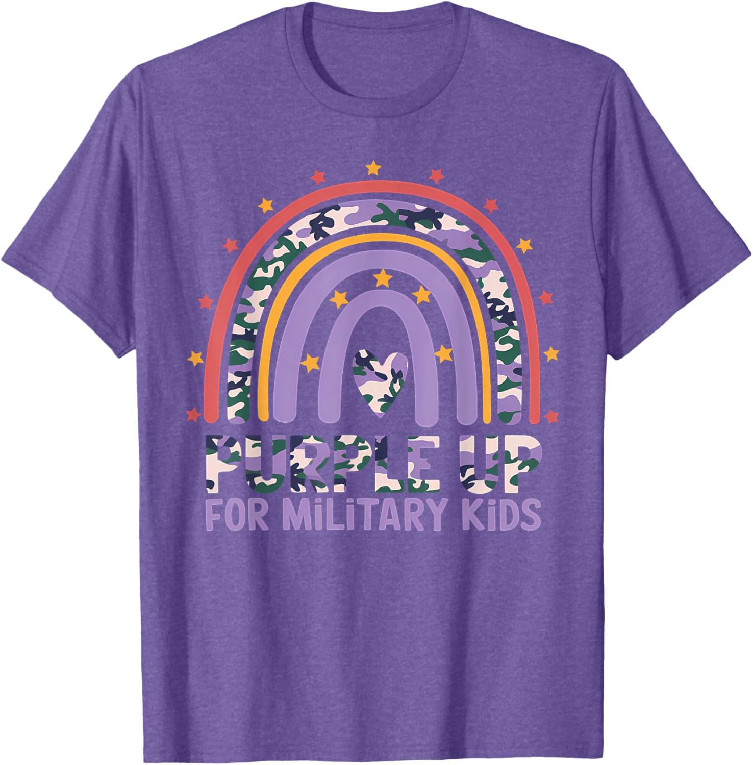 Purple Up Military Kids Month Rainbow T-Shirt for Proud Army Families - 2