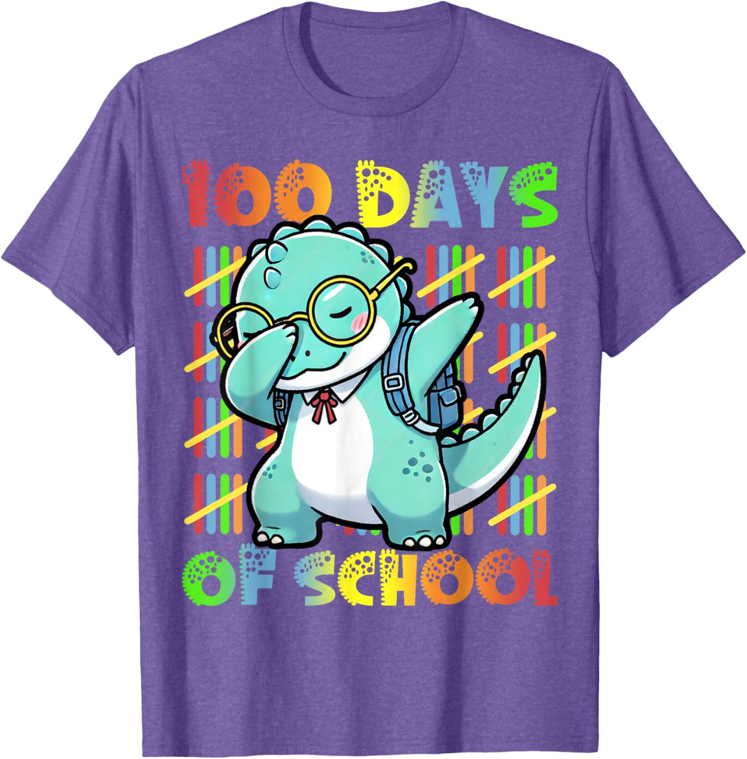 Dabbing Dinosaur 100 Days of School Kids T-Shirt for Fun Celebrations - 9