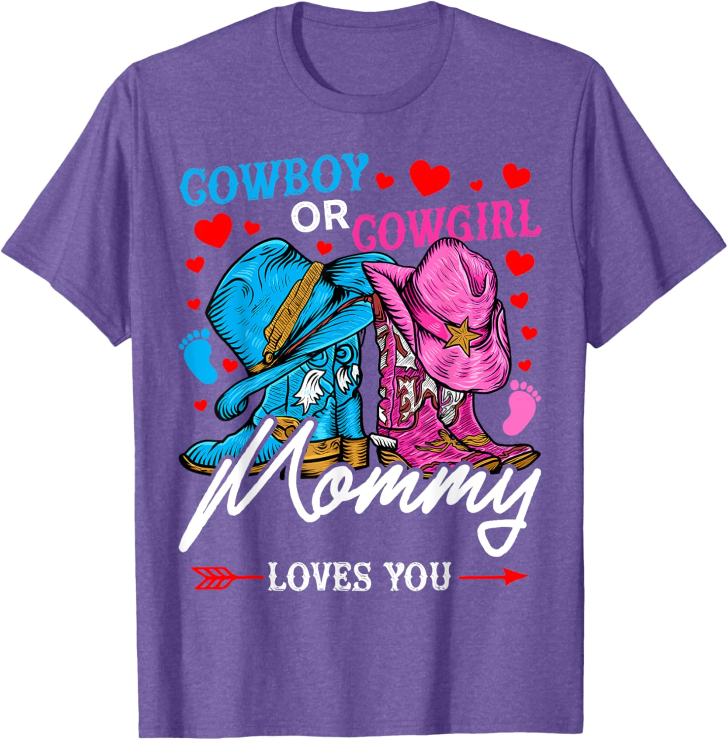Adorable Gender Reveal T-Shirt for Mom - Cowboy or Cowgirl Style - 11